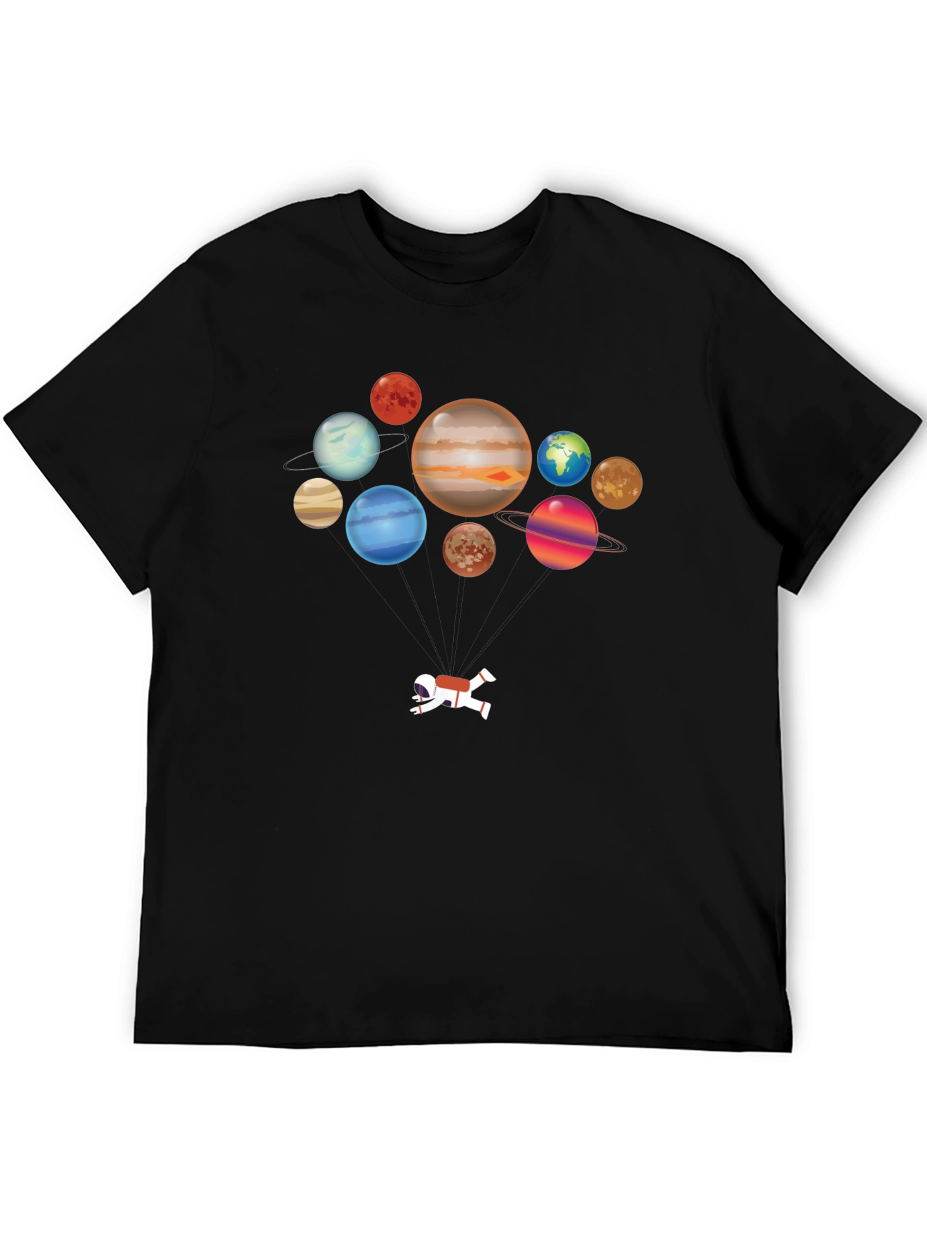 Black Planets Astronaut Graphic T-Shirt view 5