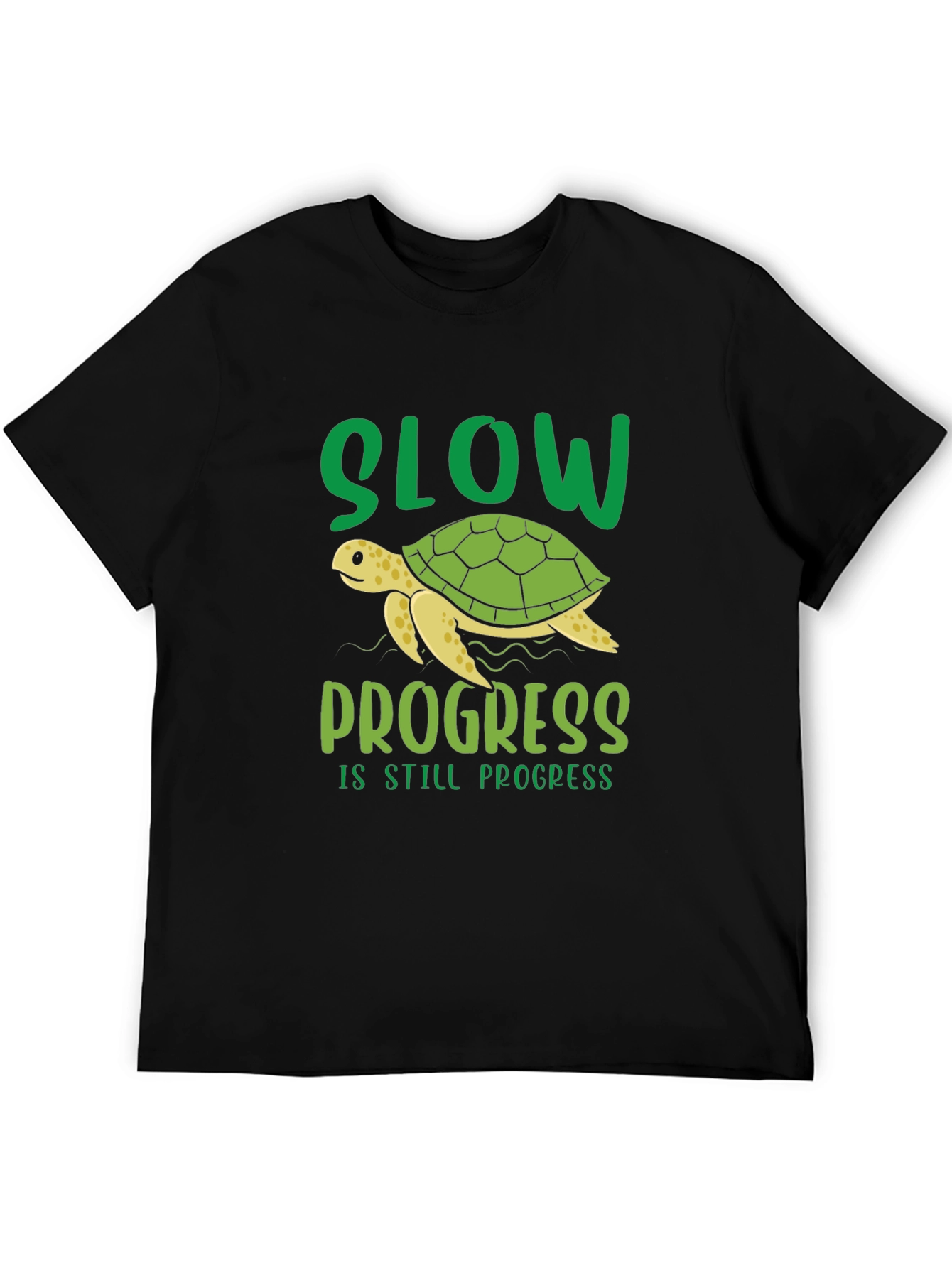 Black Slow Progress Turtle T-Shirt view 5