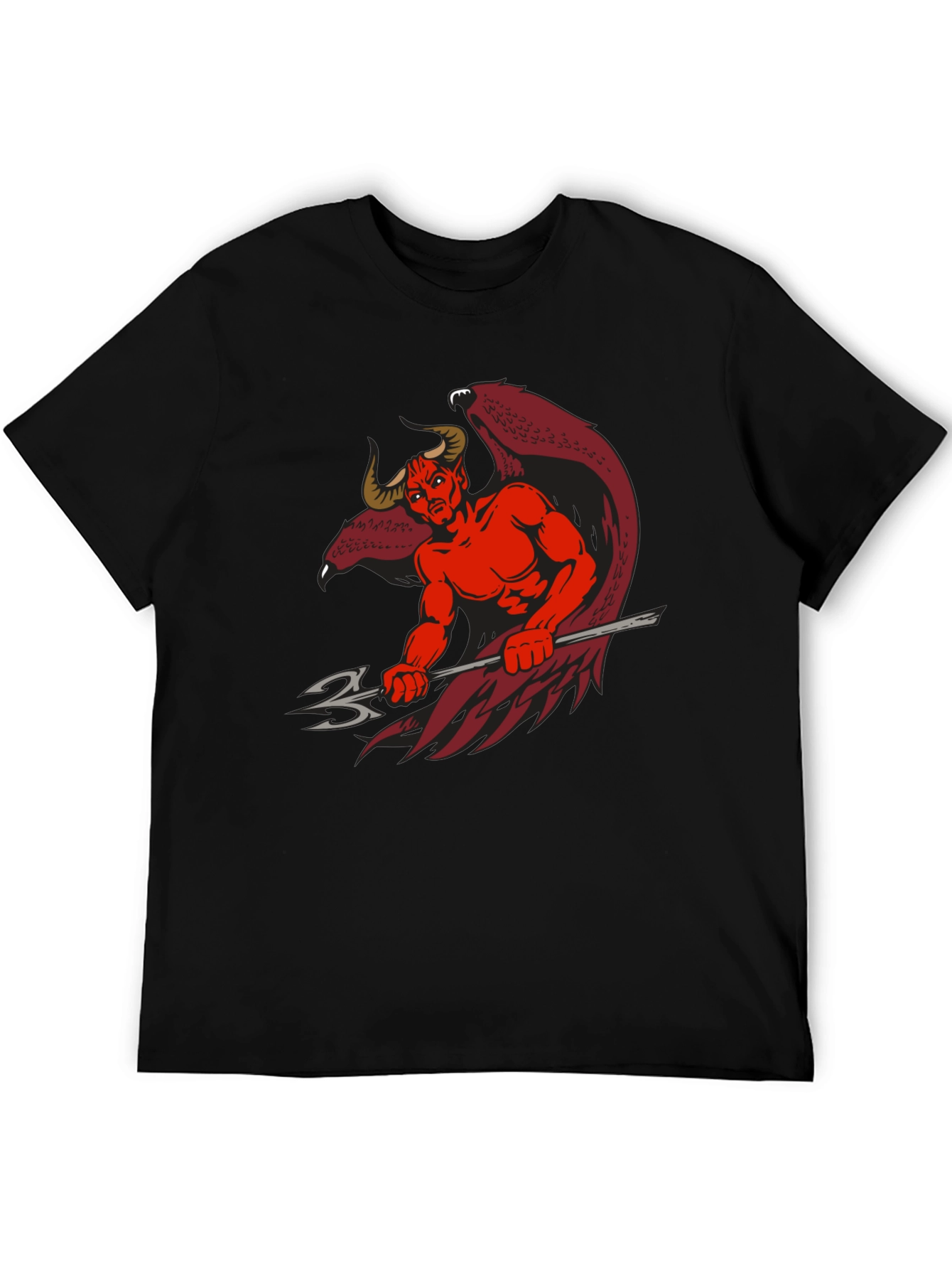 Black Devil Graphic Print Black T-Shirt view 5
