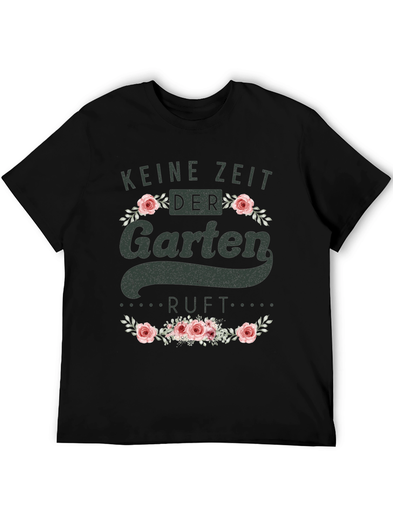 Black Gardening T-Shirt - Keine Zeit Der Garten Ruft view 5