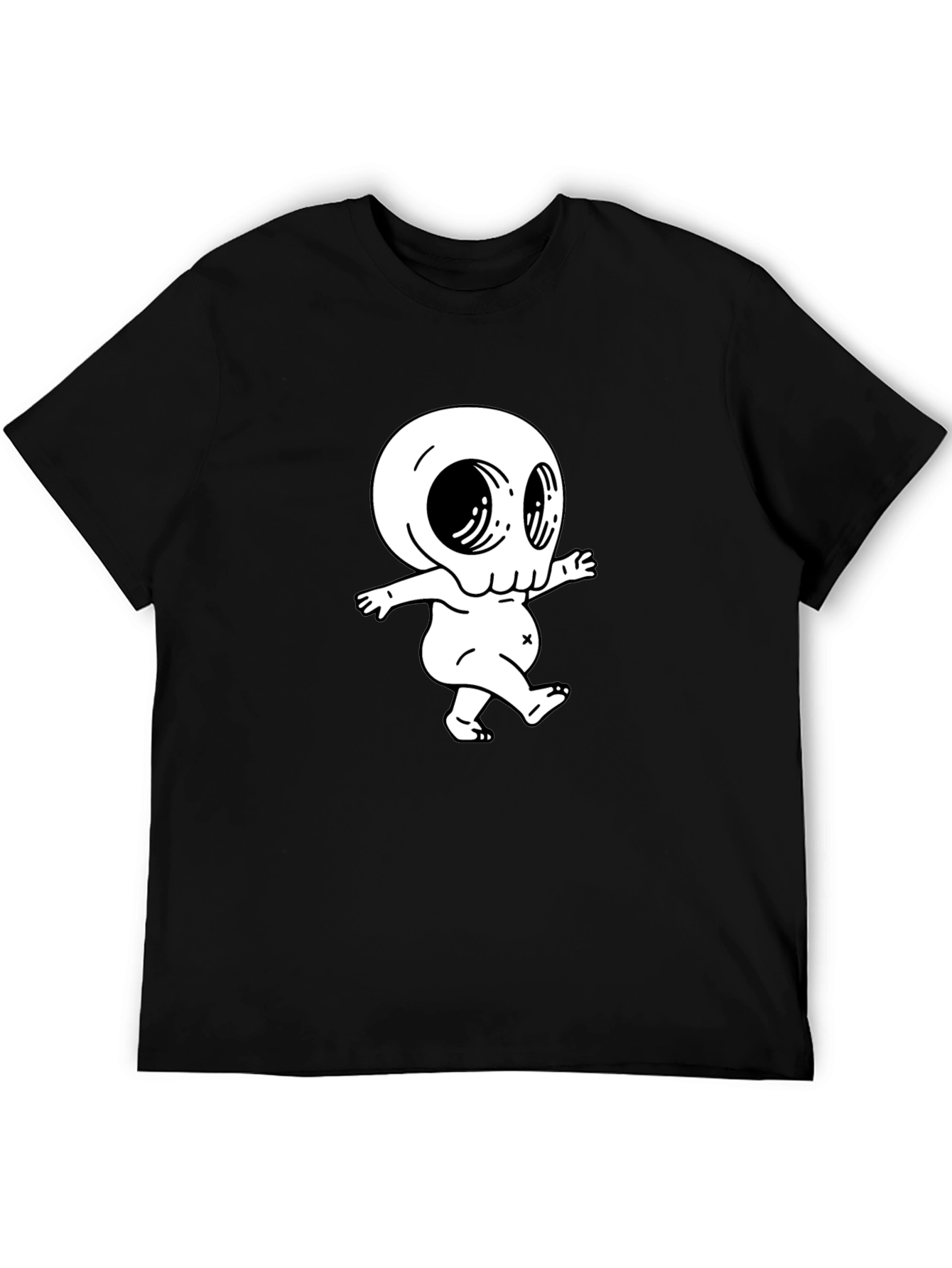 Black Cool Black Tee with Spooky Baby Skull view 5