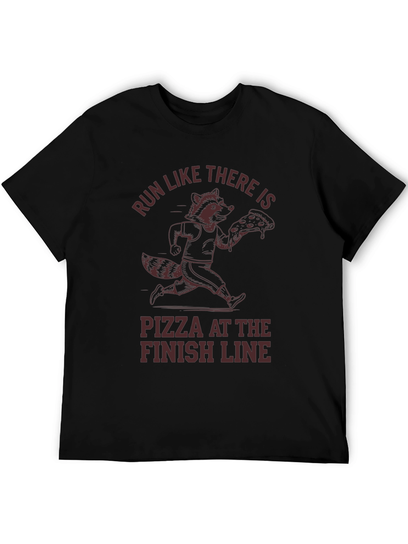 Black Run for Pizza Graphic T-Shirt view 5