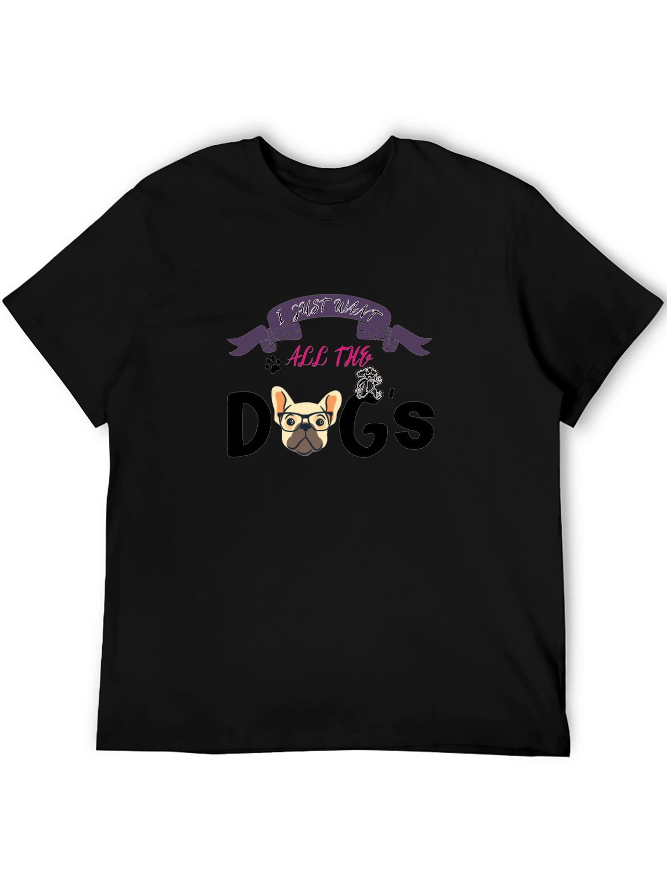Black I Just Want All The Dogs Graphic T-Shirt view 5