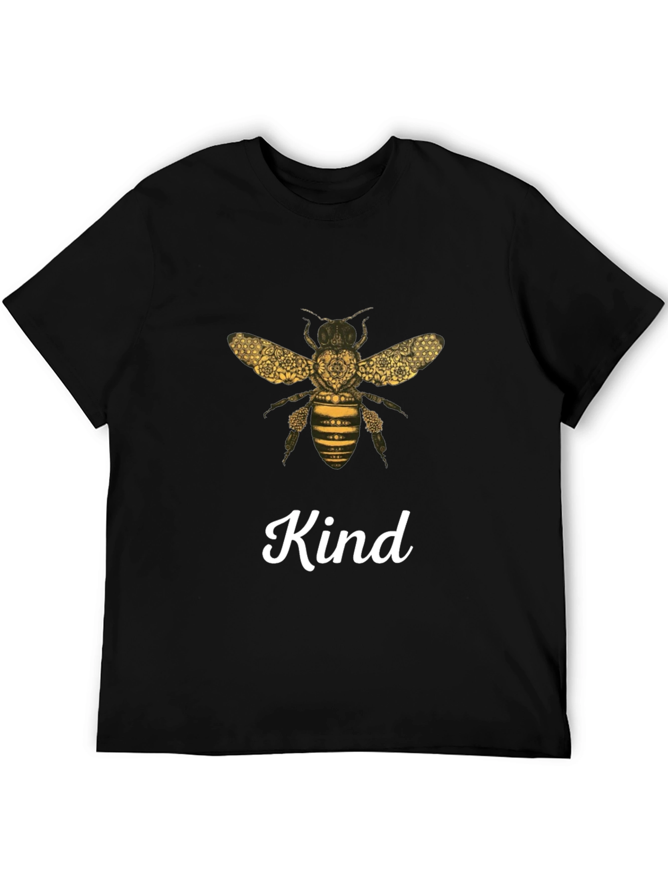 Black Kind Bee Graphic Tee - Unisex Black T-Shirt view 5