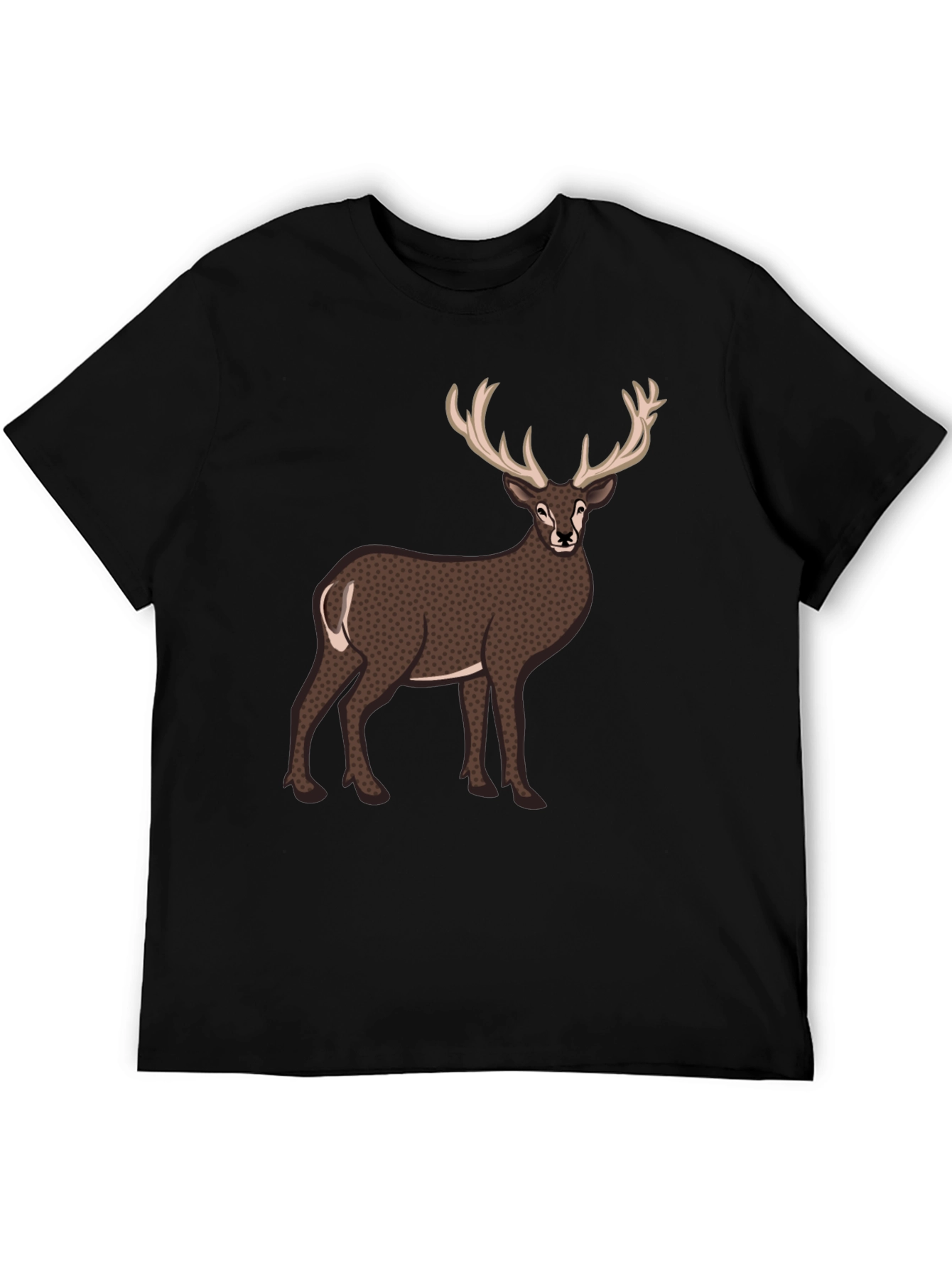 Black Deer Graphic T-Shirt - Men's Casual Tee view 5