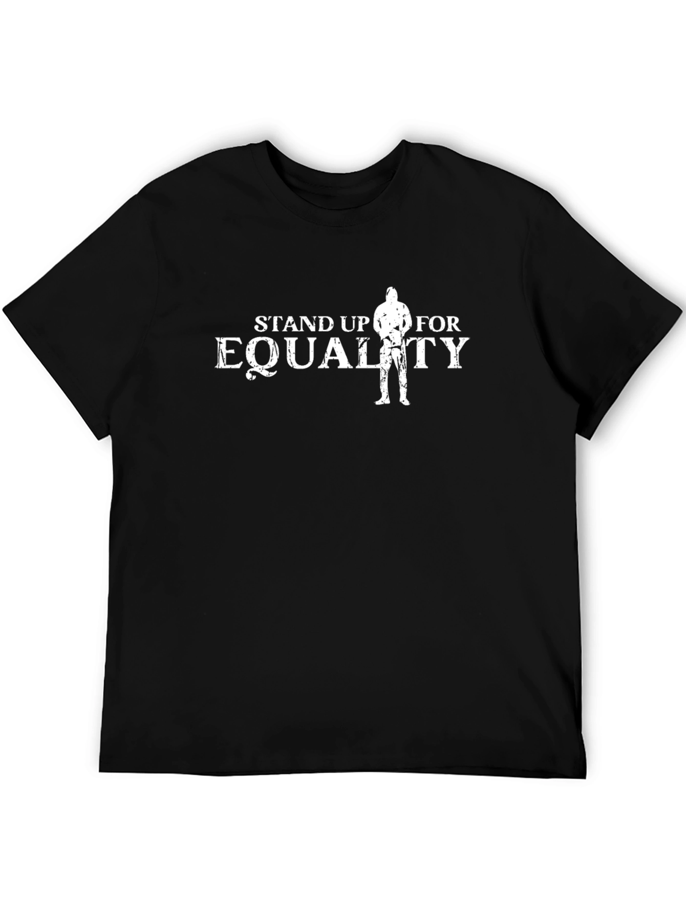 Black Stand Up For Equality Black Graphic T-Shirt view 5