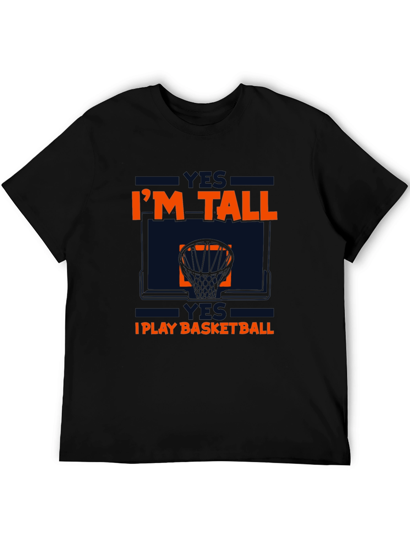 Black I'm Tall, I Play Basketball Graphic Tee view 5