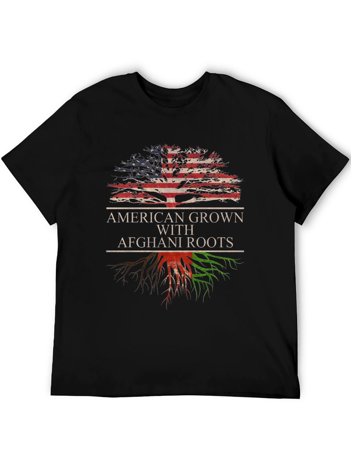 Black American Grown with Afghani Roots T-Shirt view 5