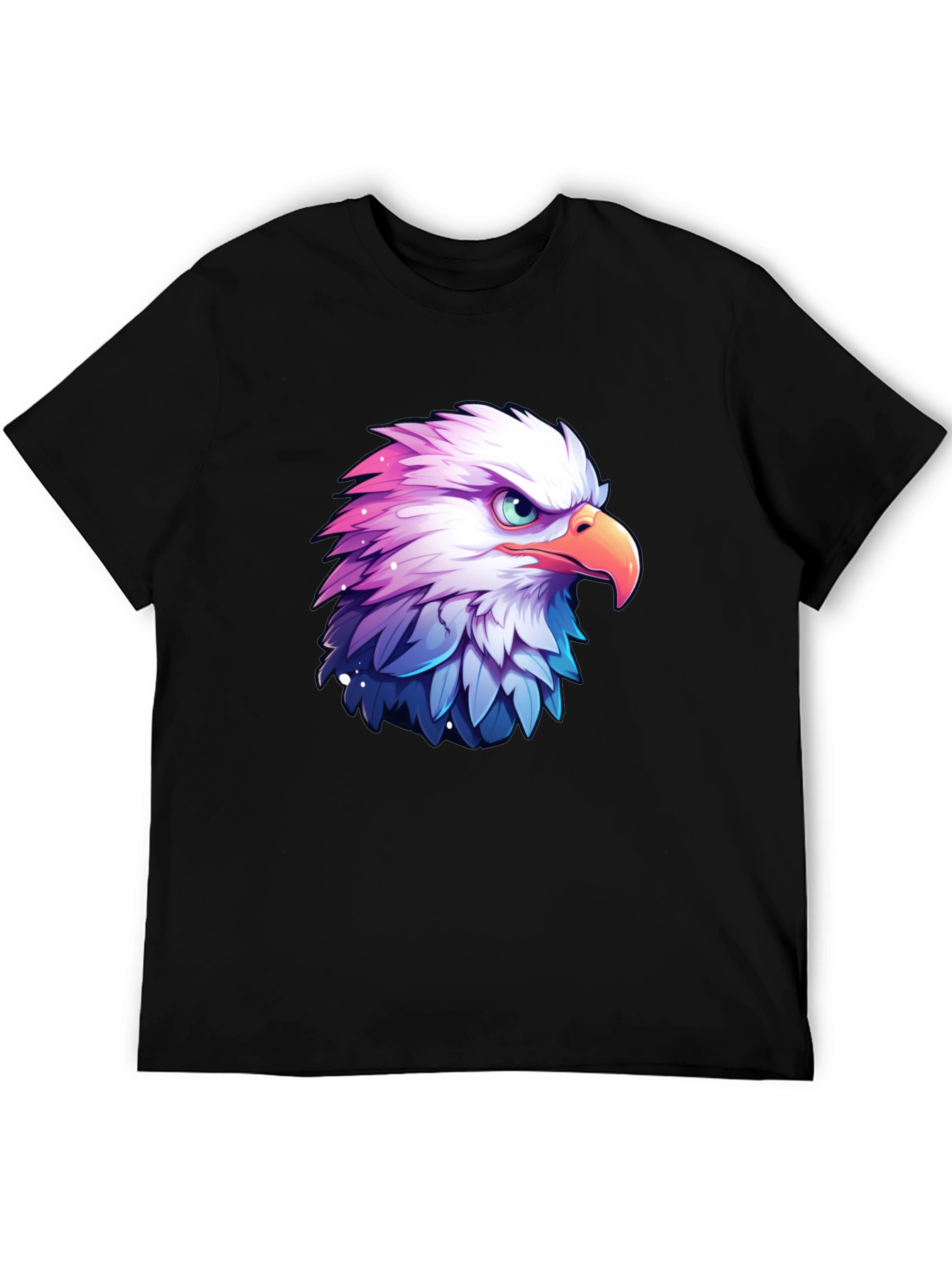 Black Eagle Graphic Black T-Shirt for Men view 5