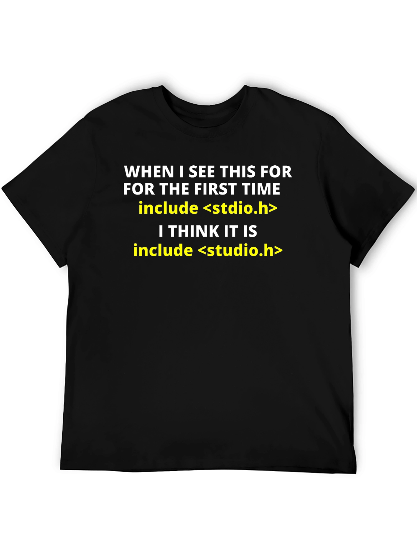 Black Funny C Programmer T-Shirt: Include Studio Humor view 5