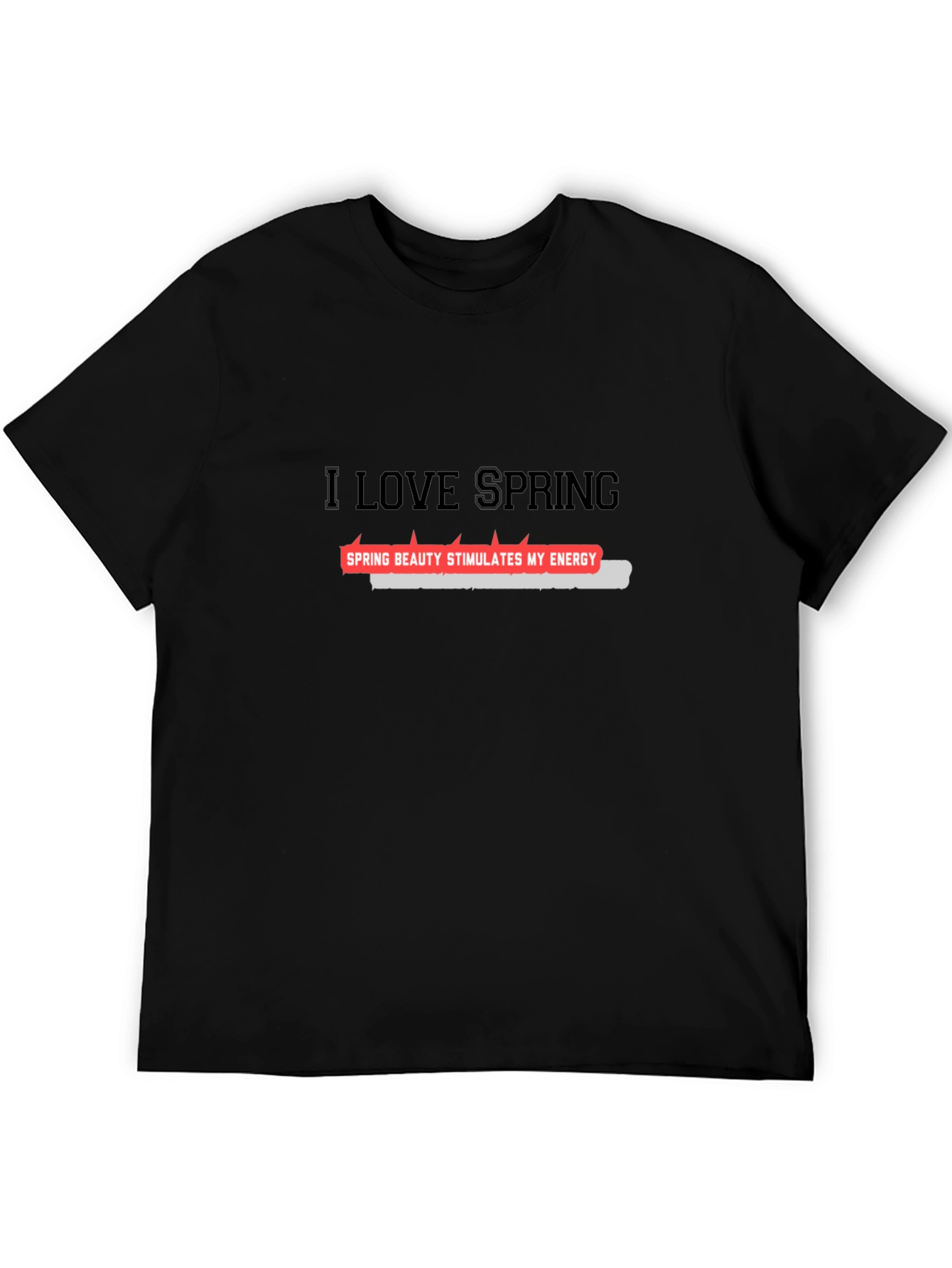 Black I Love Spring Black T-Shirt view 5