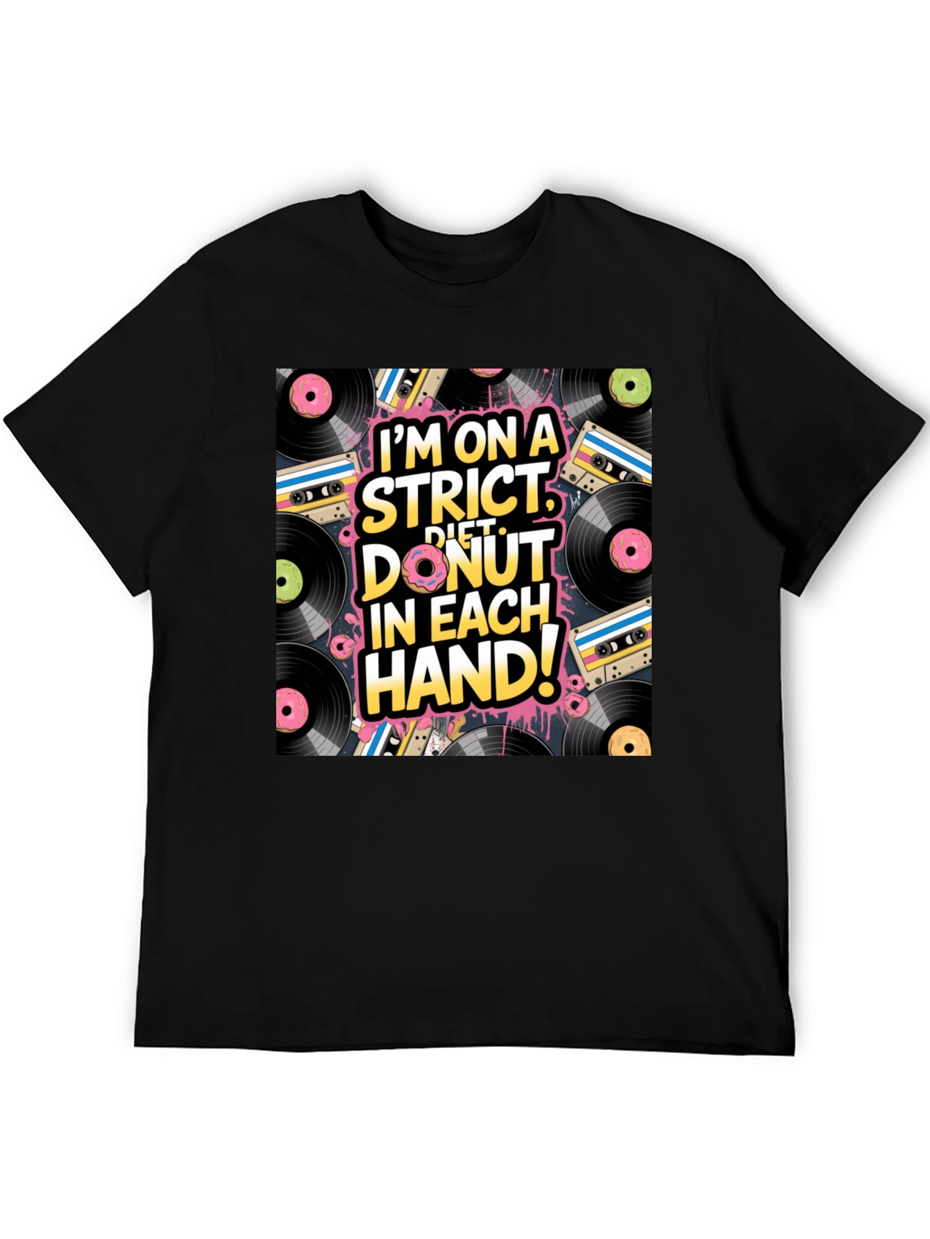 Black Donut Diet T-Shirt - Funny Graphic Tee view 5