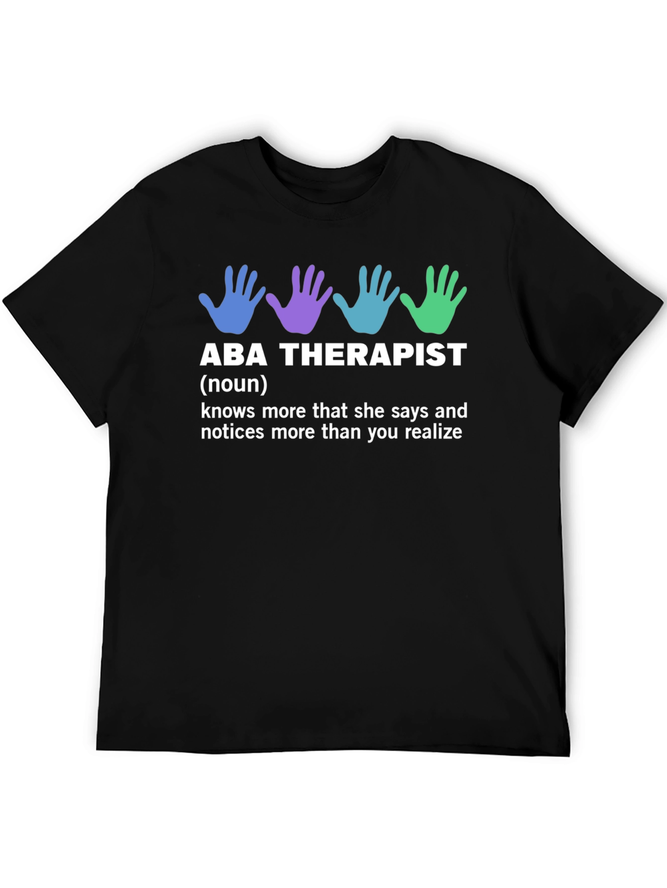 Black ABA Therapist Definition T-Shirt view 5