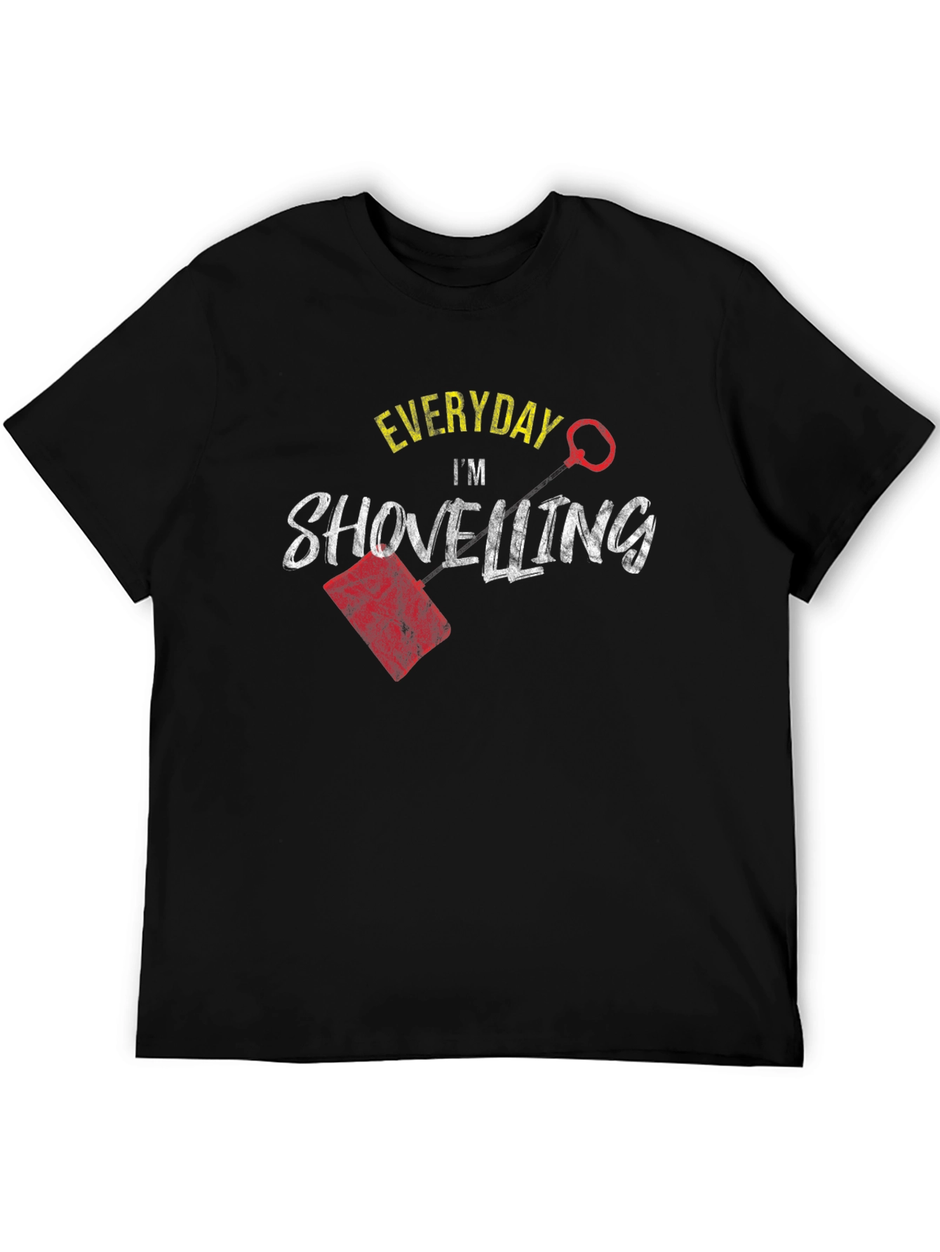 Black Everyday I'm Shovelling Black T-Shirt view 5