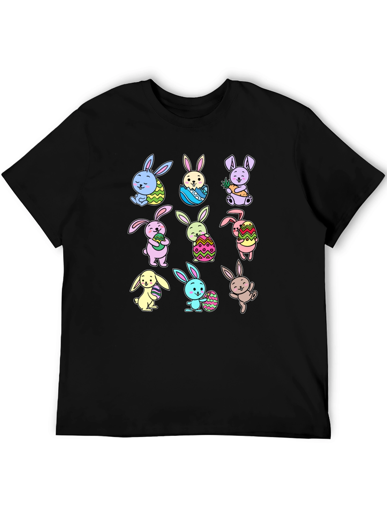 Black Easter Bunny T-Shirt Cute Rabbits view 5