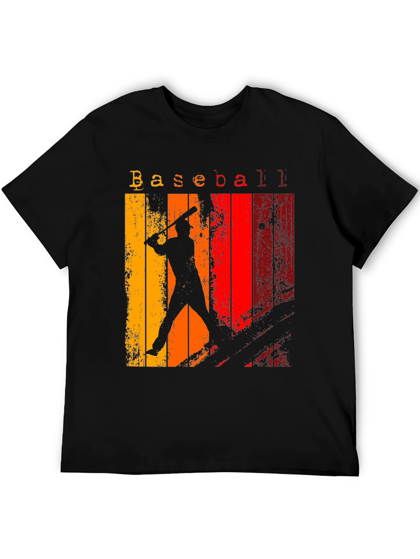 Black Retro Baseball Graphic Tee - Vintage Style Shirt view 5