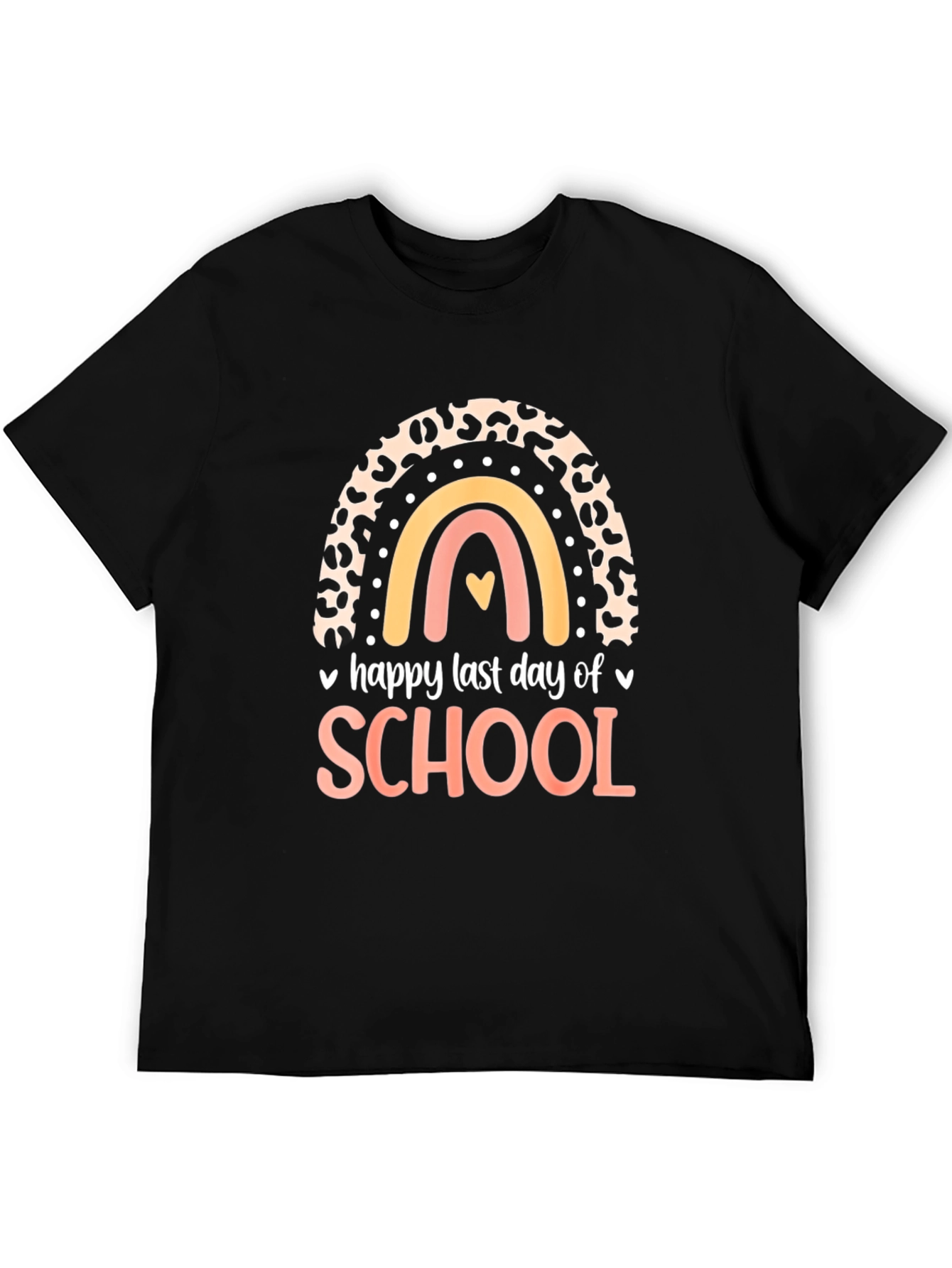 Black Happy Last Day of School Rainbow T-Shirt view 5