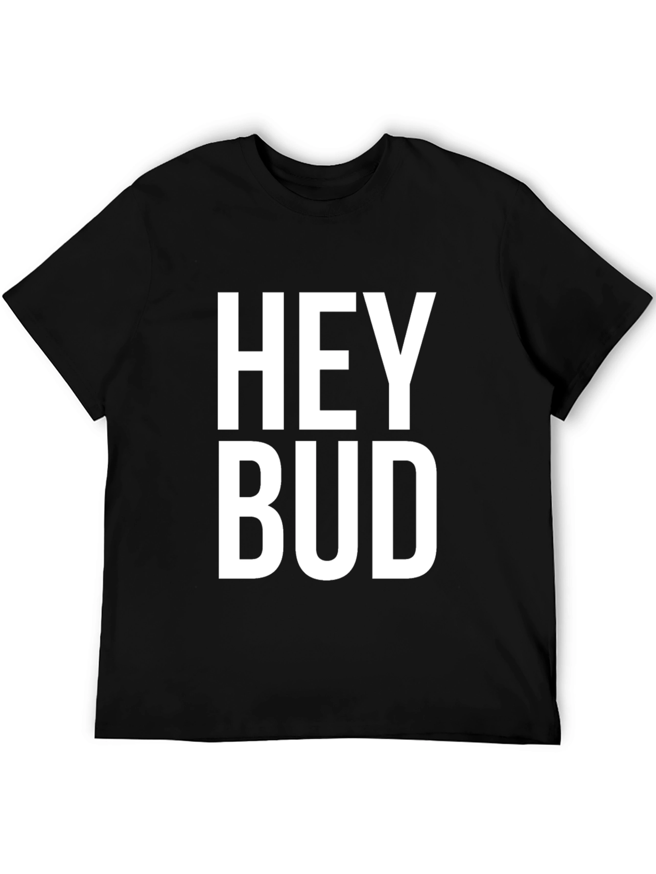 Black Hey Bud Graphic Tee - Black Cotton Blend T-Shirt view 5