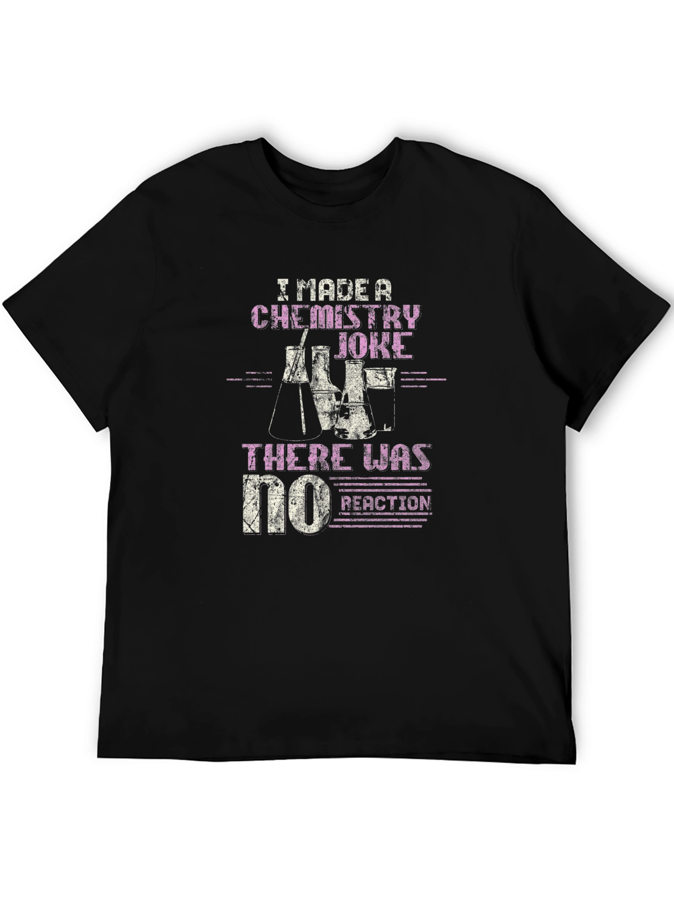 Black Chemistry Joke T-Shirt - No Reaction Funny Science Tee view 5