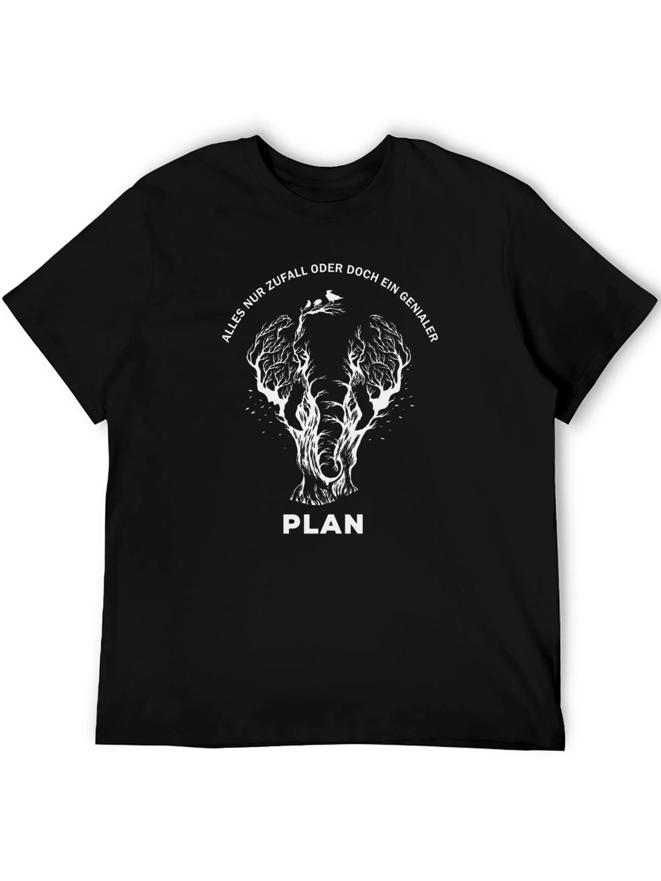 Black Elephant Tree Plan T-Shirt - Unique Graphic Tee view 5