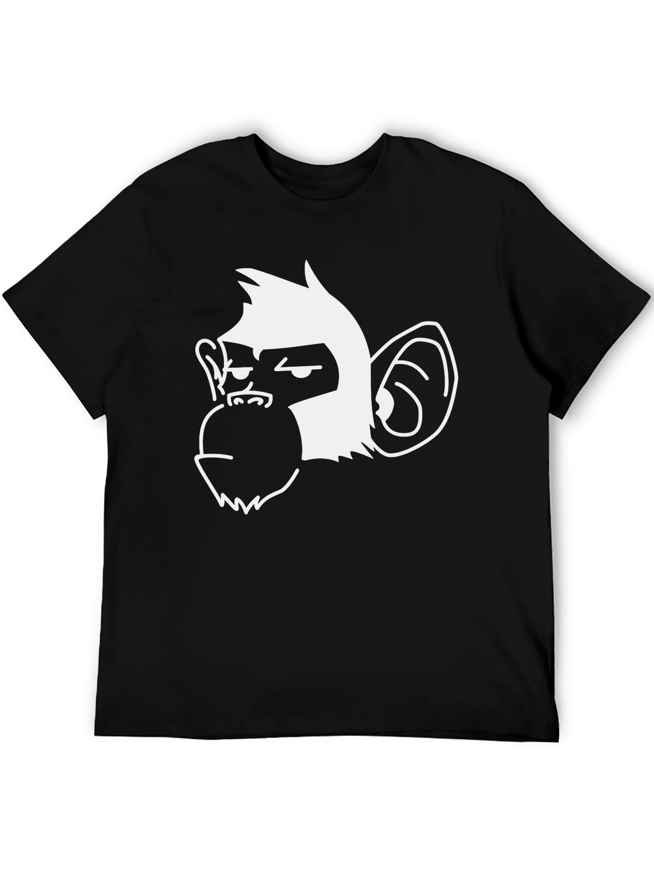 Black Cool Monkey Graphic Black T-Shirt view 5
