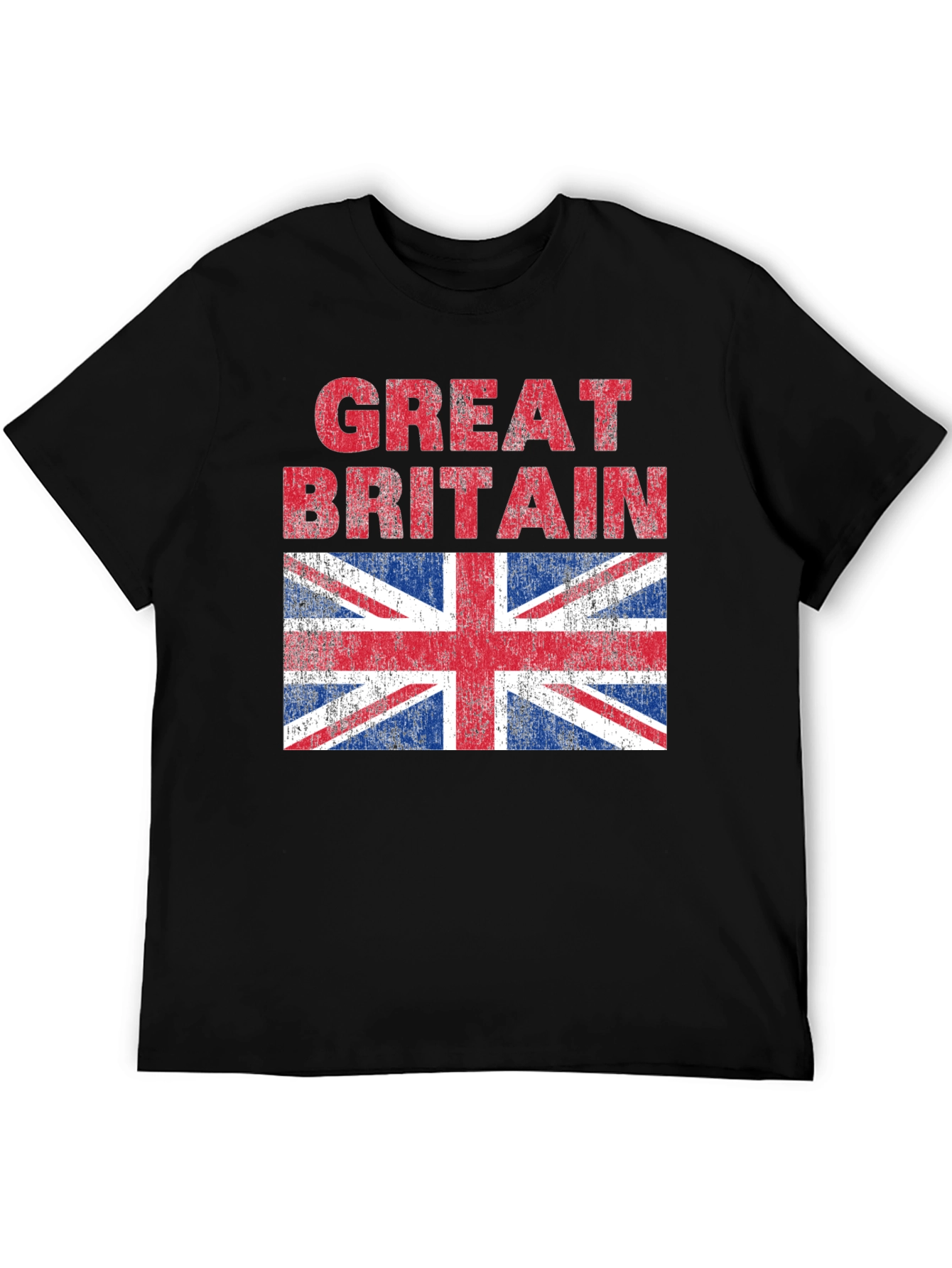 Black Great Britain Flag Graphic T-Shirt view 5