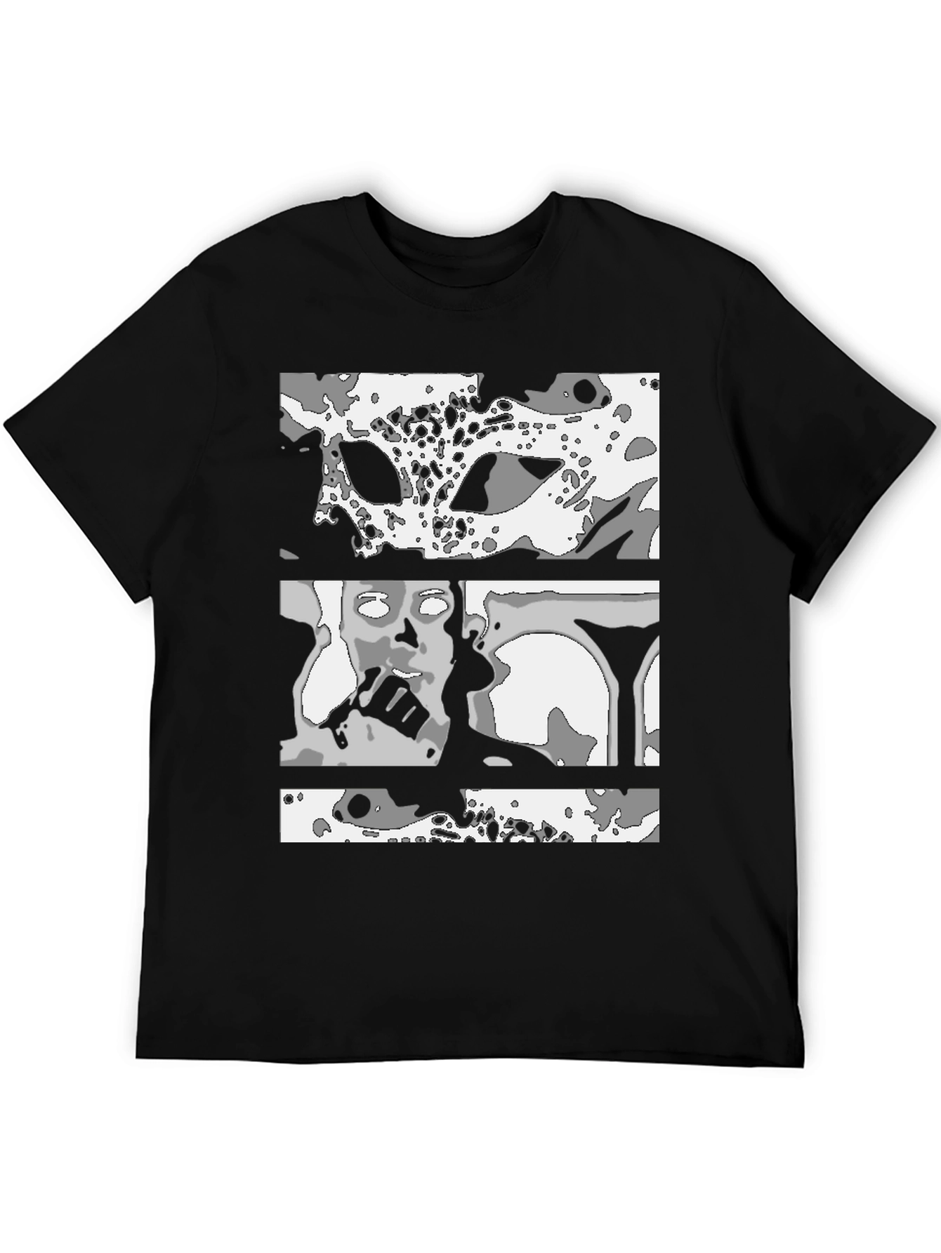 Black Abstract Graphic Print Black T-Shirt view 5