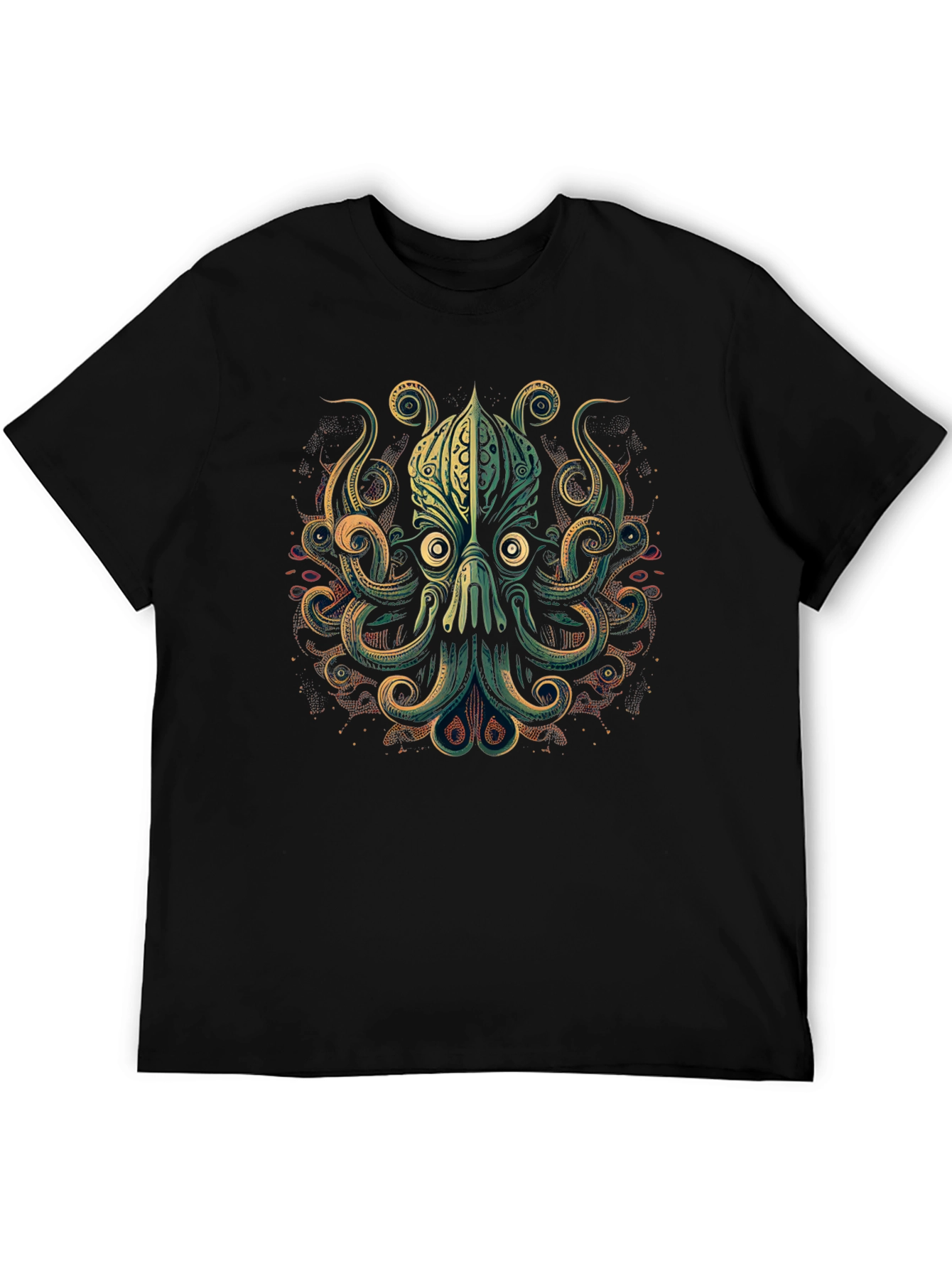 Black Octopus Graphic Black T-Shirt view 5