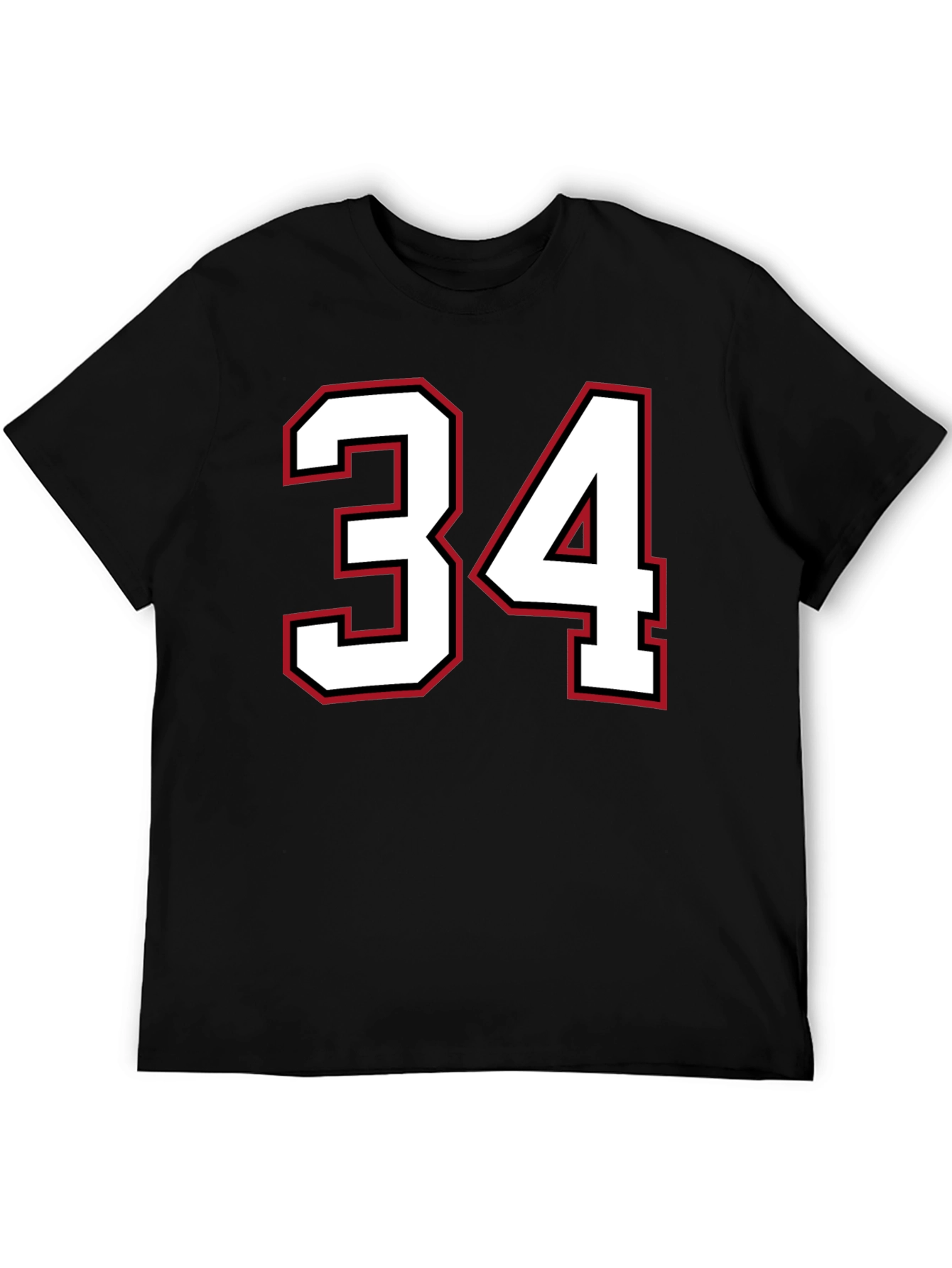 Black Jersey Number 34 Black T-Shirt view 5
