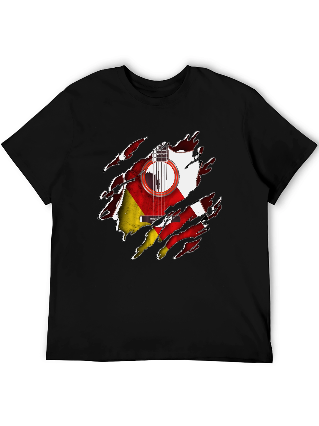 German Flag Guitar Ripped T-Shirt - 5