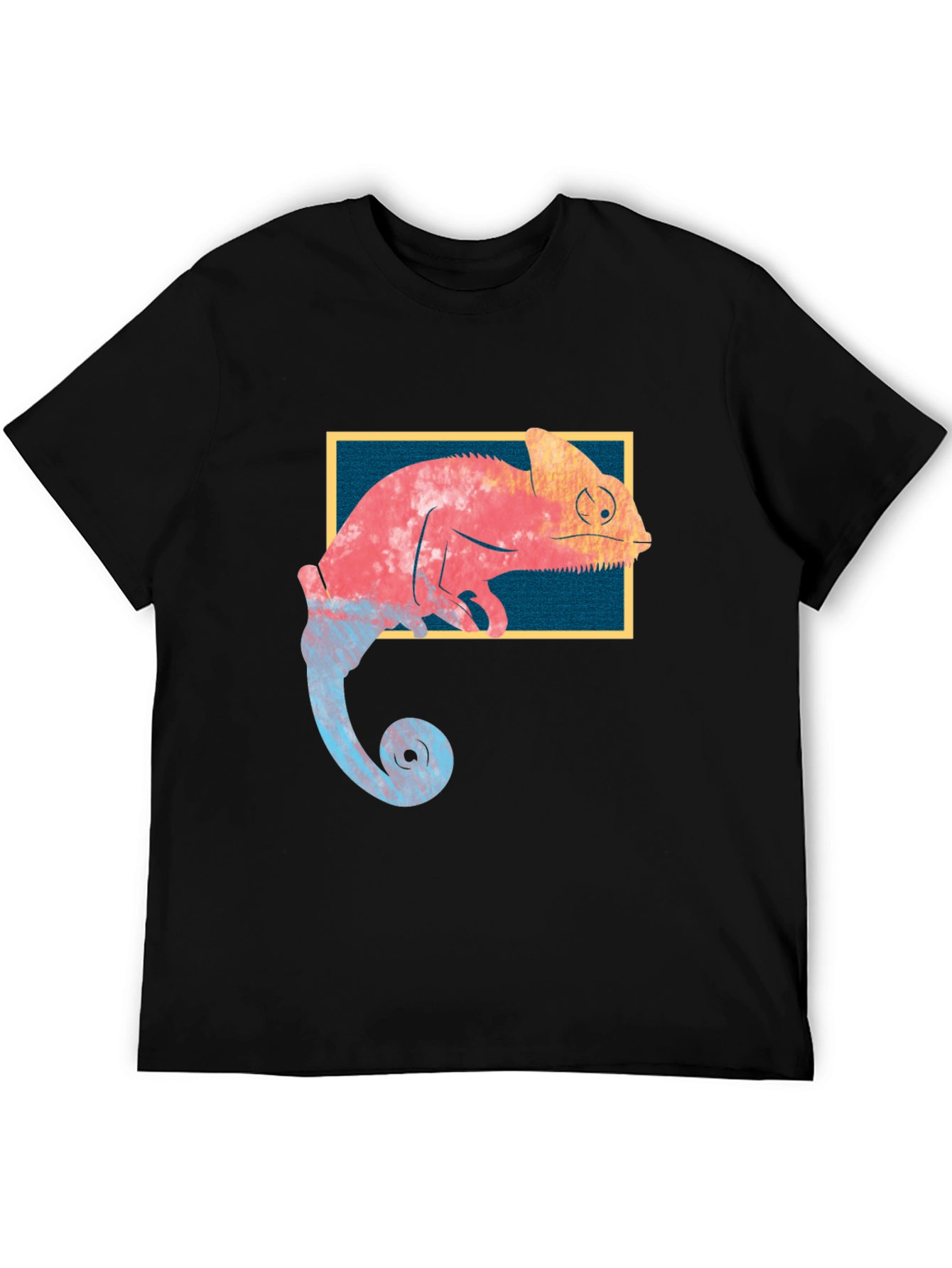Black Chameleon Graphic T-Shirt - Unique Design view 5
