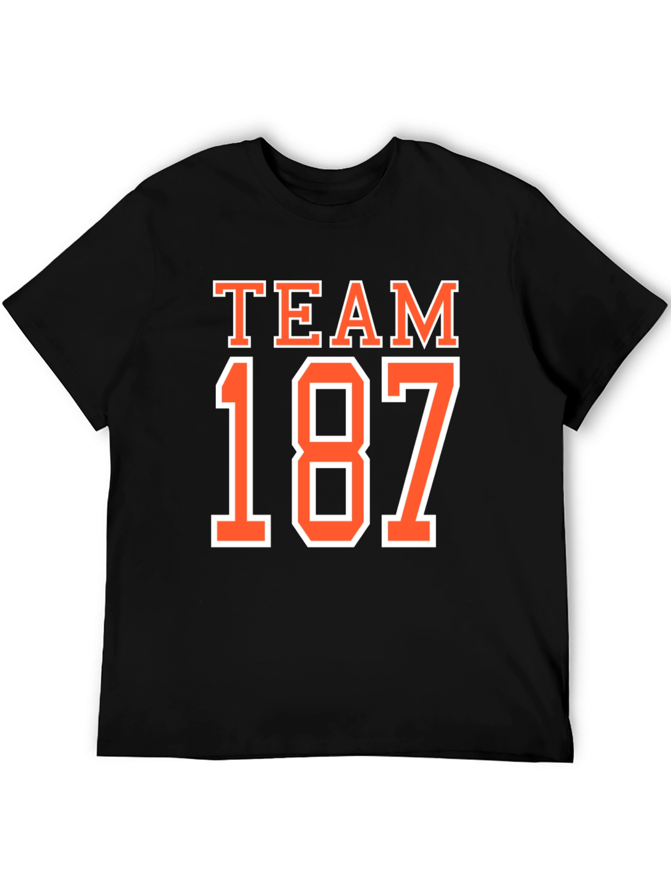 Black Team 187 Graphic Tee - Black Cotton T-Shirt view 5