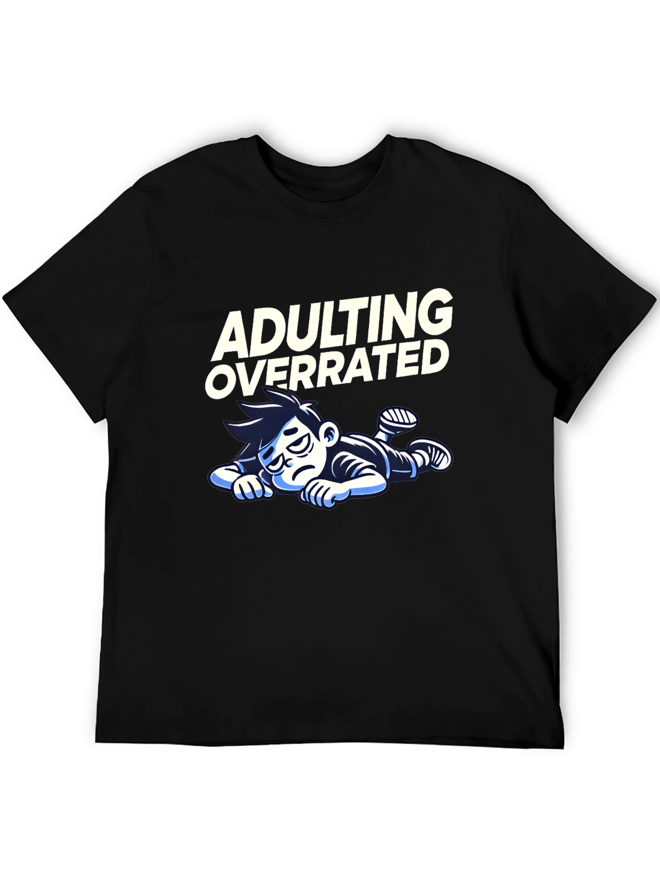 Black Adulting Overrated Graphic T-Shirt - Black view 5