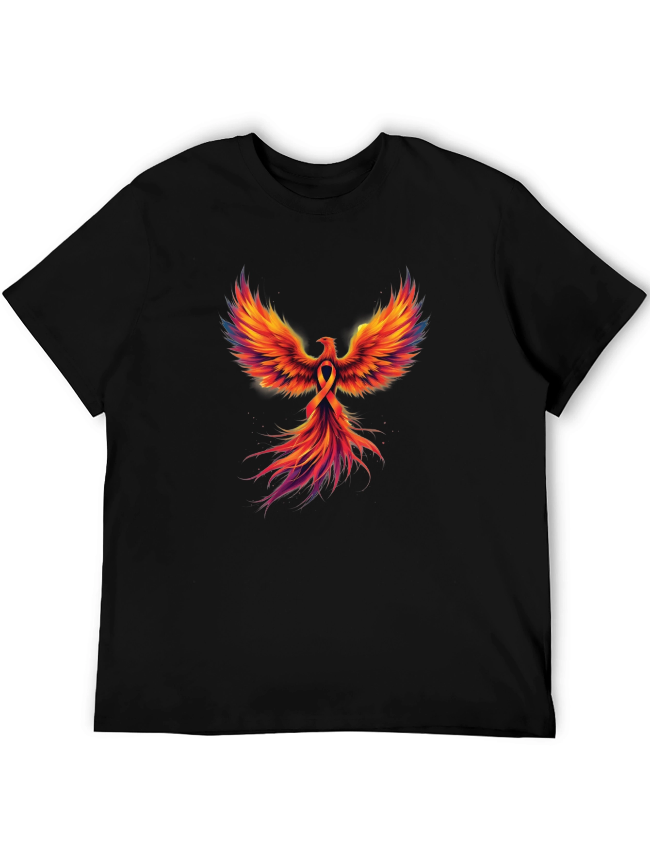 Black Phoenix Rising Graphic T-Shirt - Black view 5