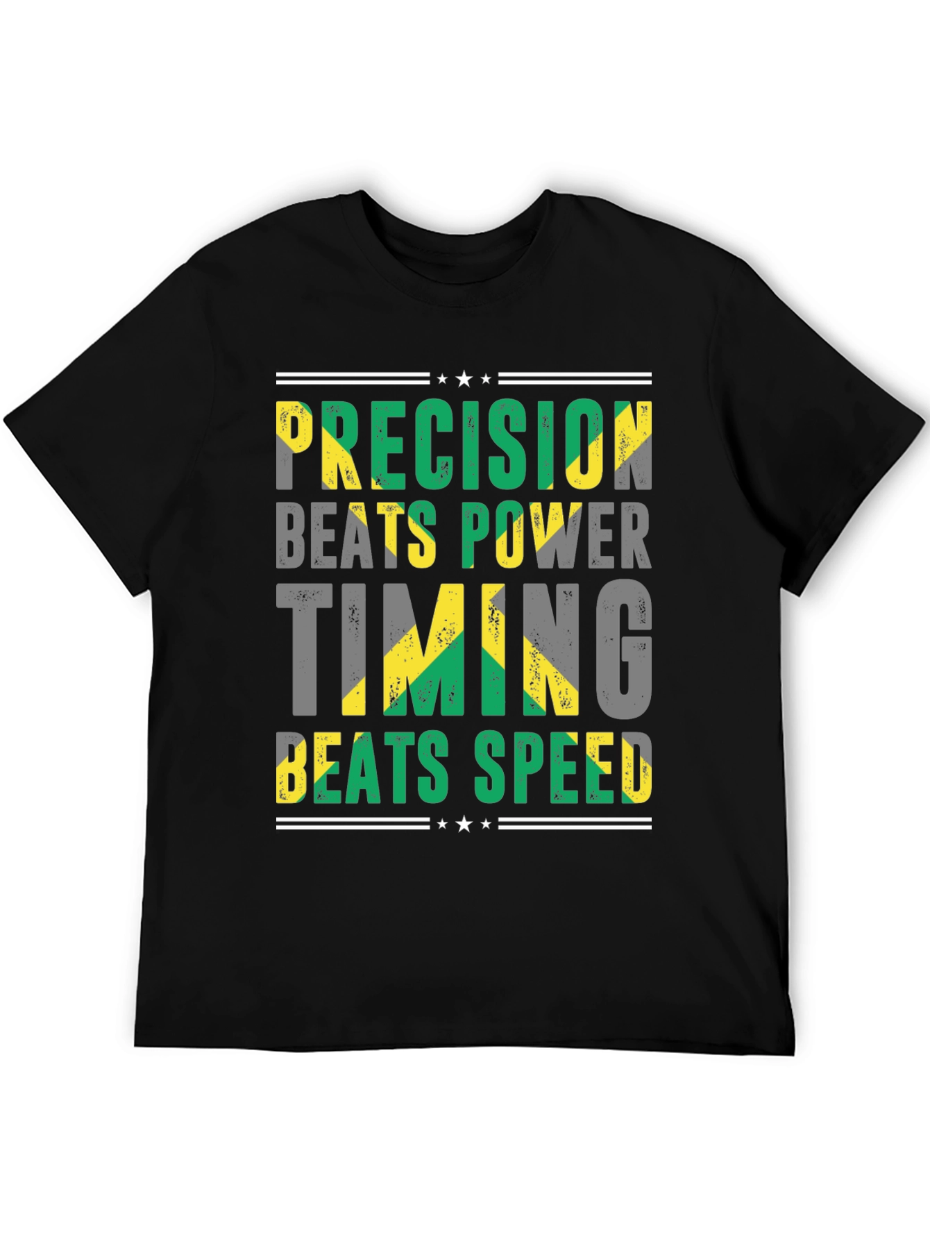 Black Precision Beats Power Jamaica T-Shirt view 5