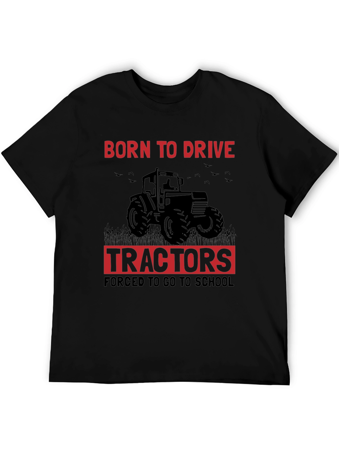 Black Born to Drive Tractors Men's Graphic Tee view 5