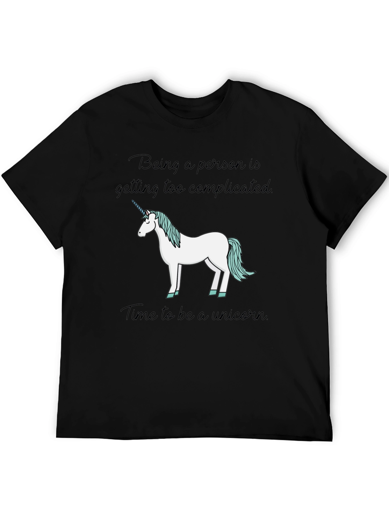 Black Unicorn T-Shirt - Complicated Person Solution view 5