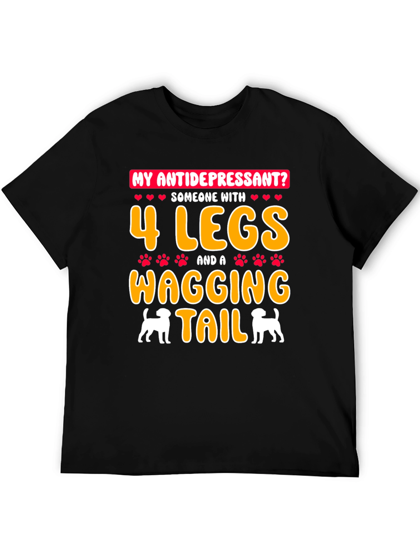 Black My Antidepressant Dog Lover T-Shirt view 5