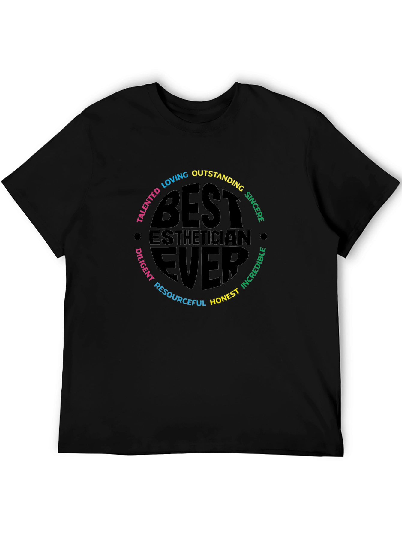 Black Best Esthetician Ever T-Shirt - Gift for Cosmetologists view 5