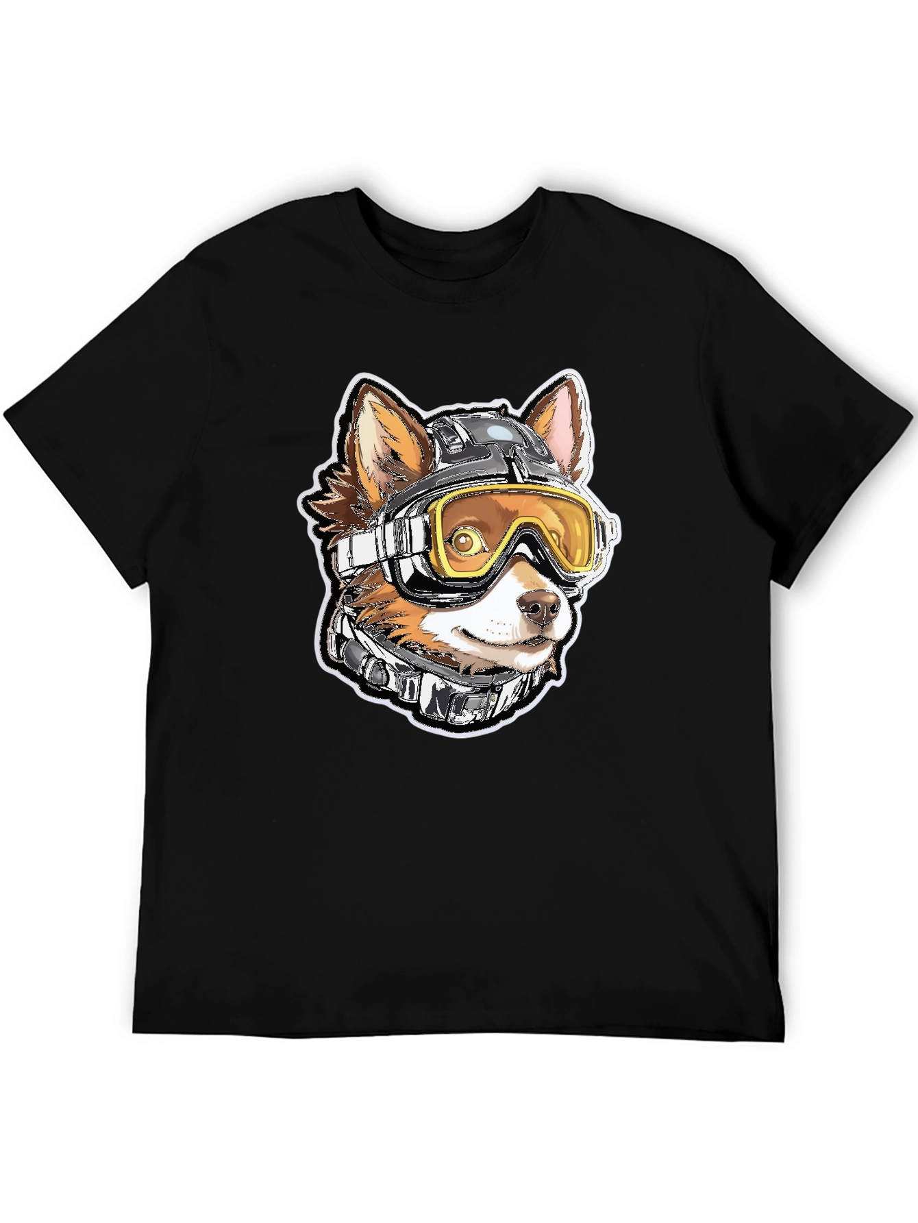Black Dog Pilot Graphic Tee - Black Cotton T-Shirt view 5