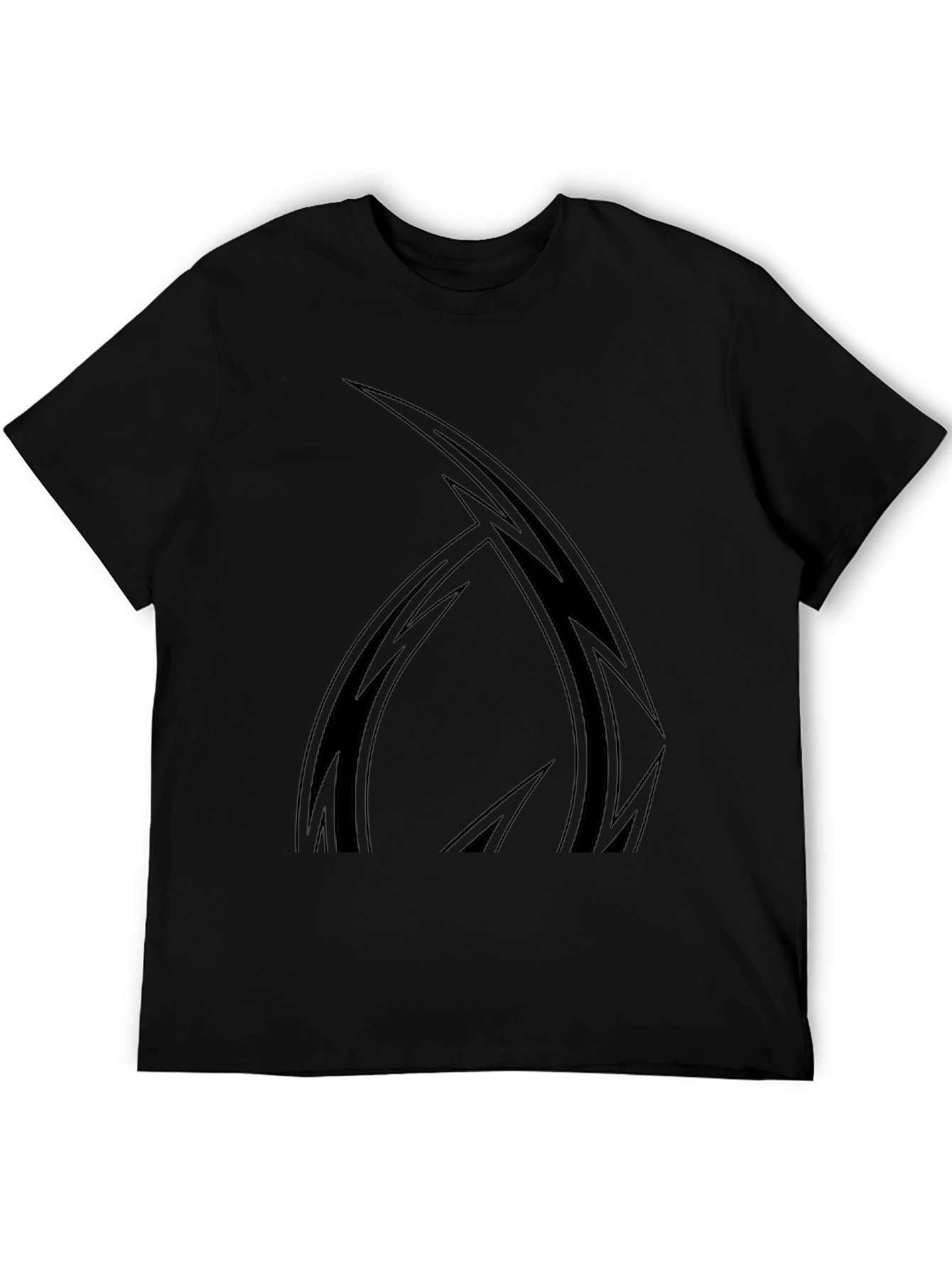 Black Black Graphic Tee - Abstract Design Men's T-Shirt view 5