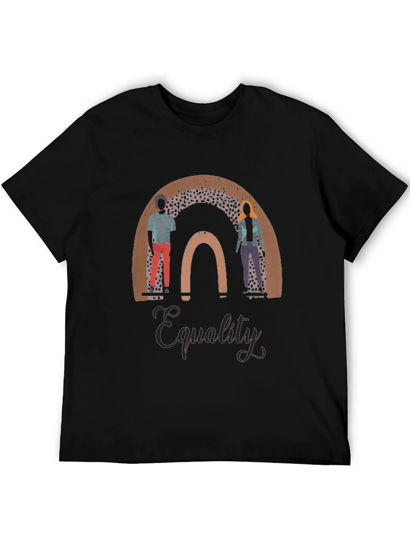 Black Equality Rainbow Graphic Tee - Black view 5