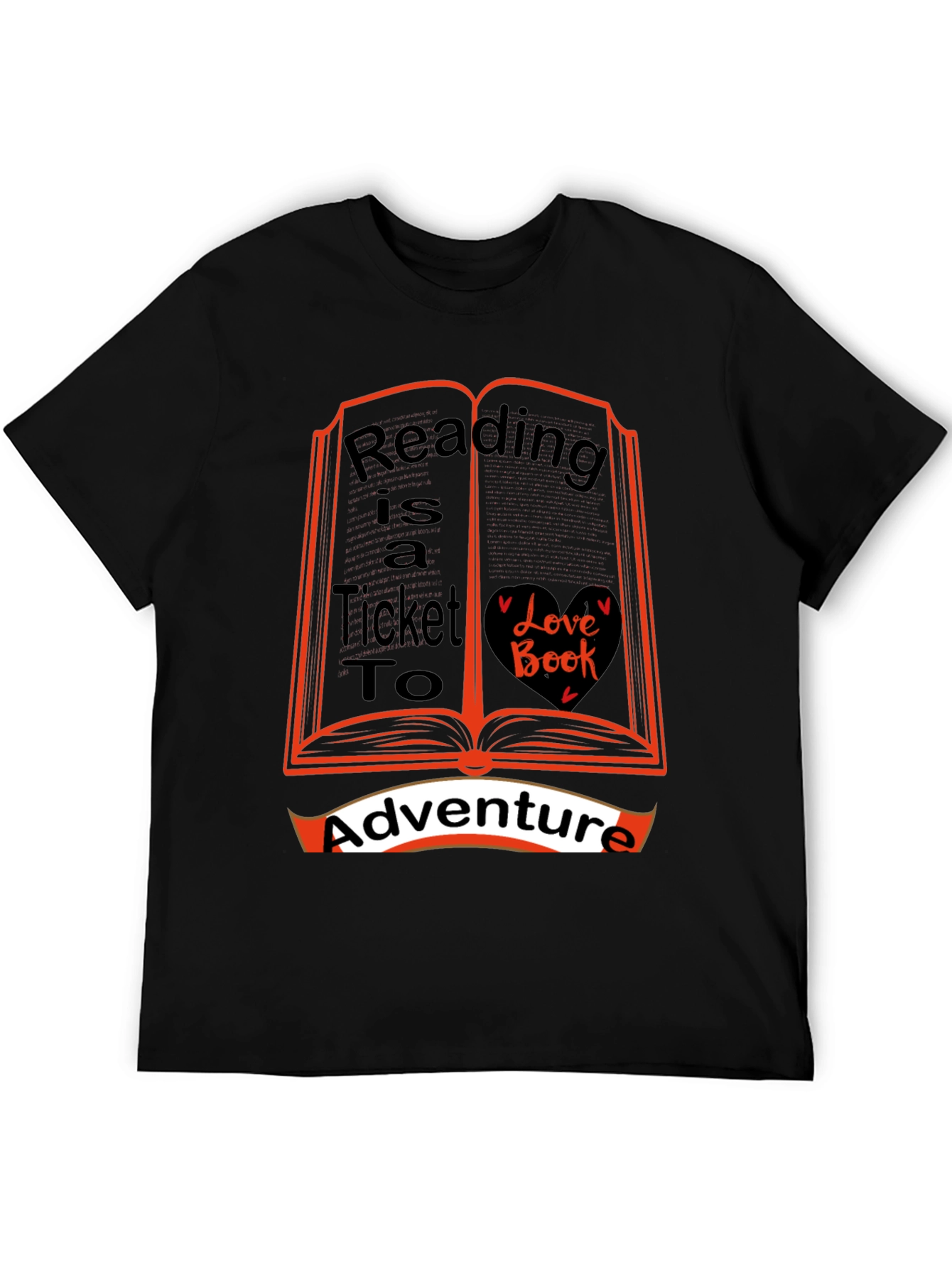 Black Reading is a Ticket to Adventure T-Shirt view 5
