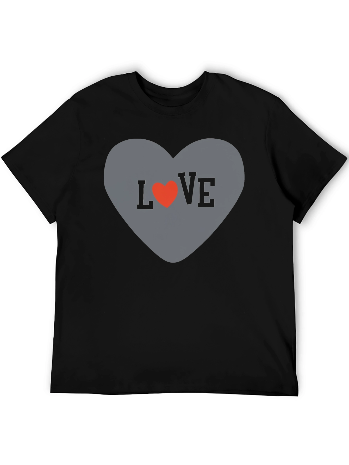 Black Love Heart Graphic Tee - Stylish Casual T-Shirt view 5