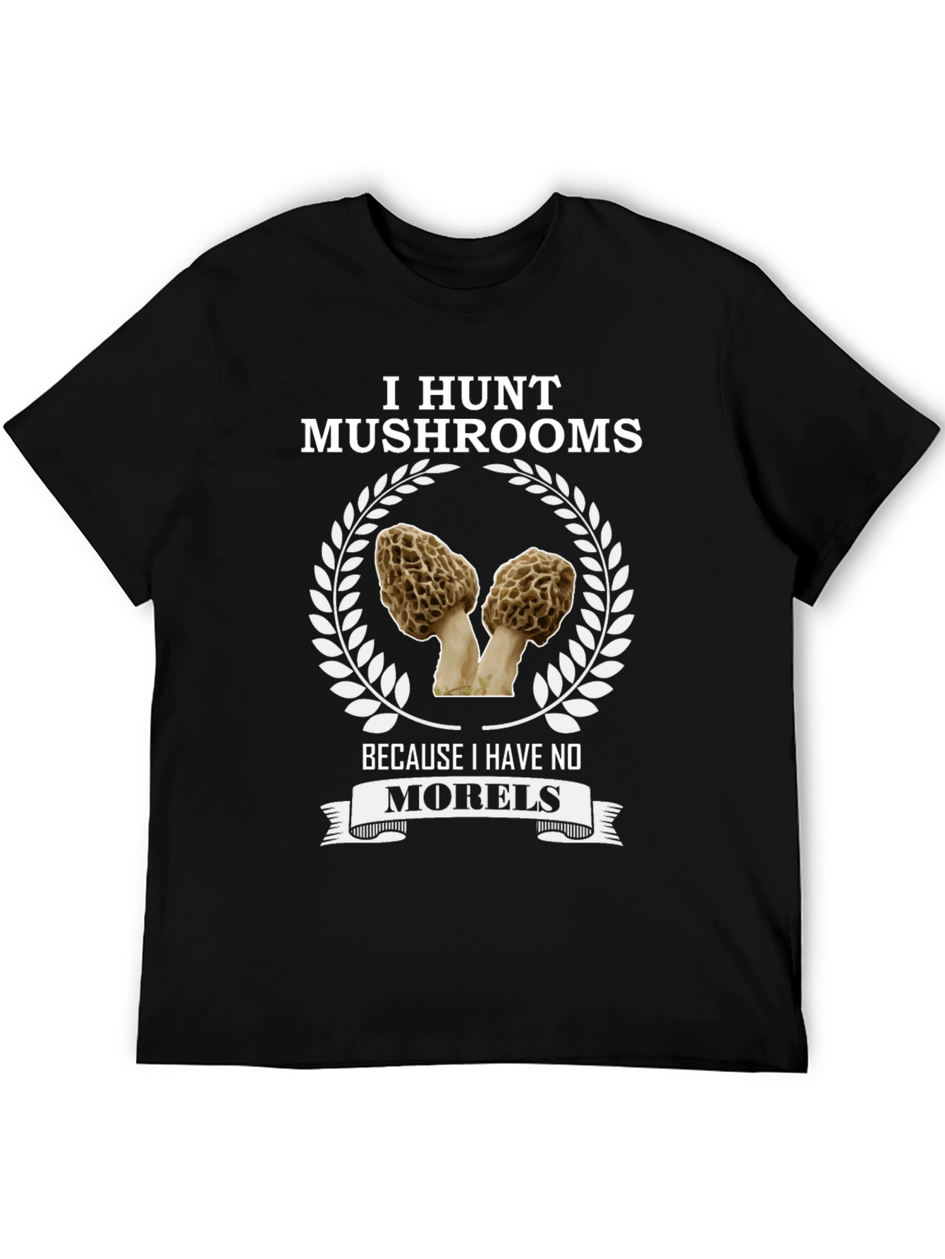 Black I Hunt Mushrooms T-Shirt - Morel Lover Tee view 5