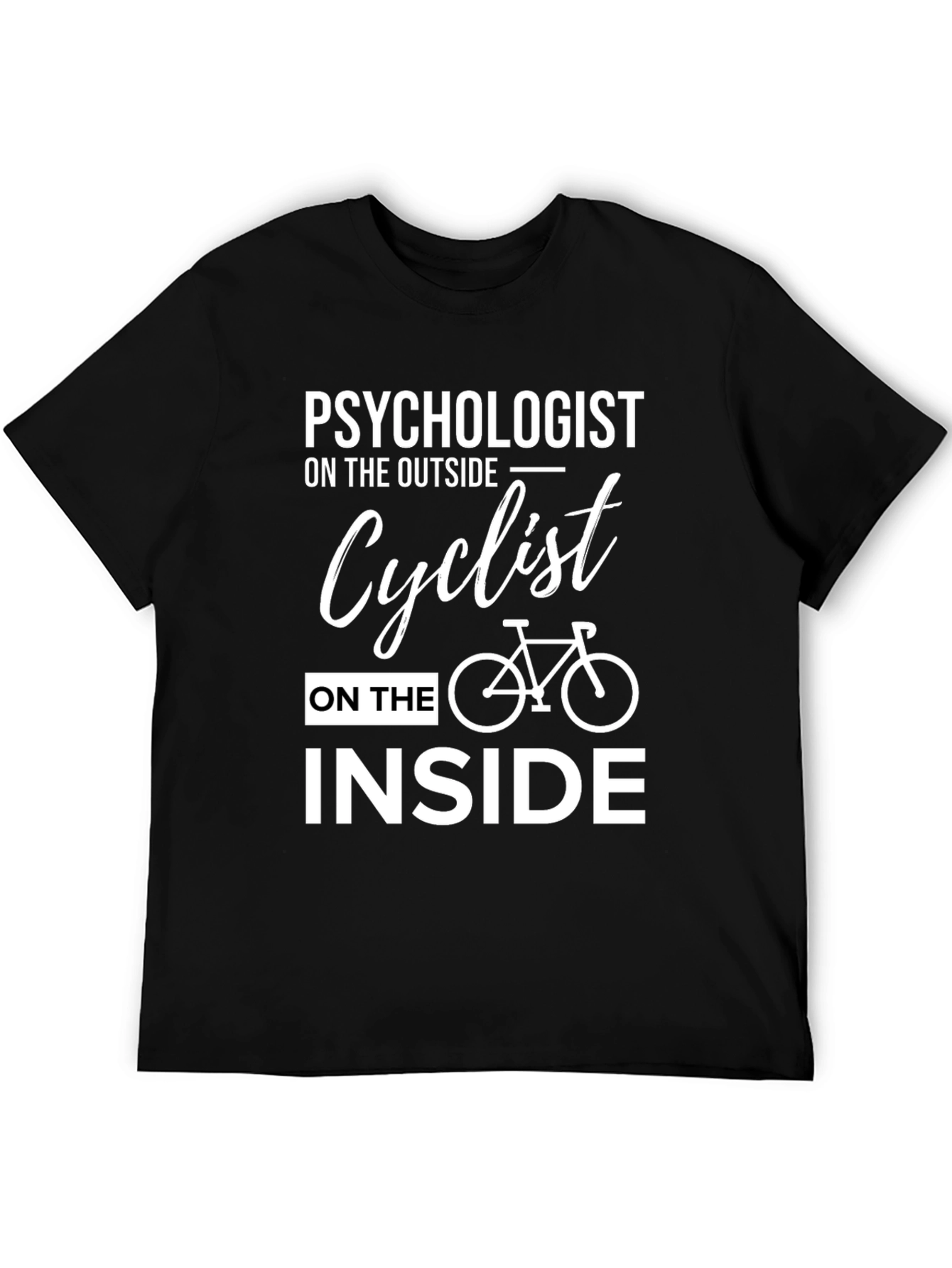 Black Psychologist Cyclist T-Shirt - Mens Funny Biking Tee view 5