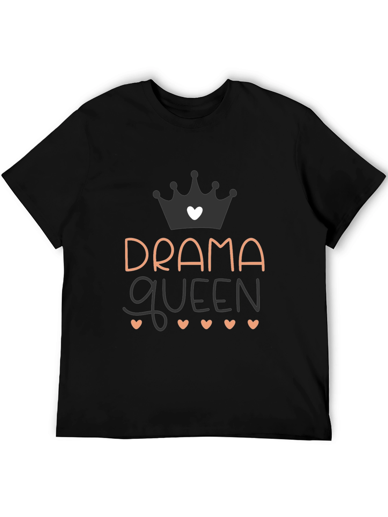 Black Drama Queen Graphic Tee - Soft Cotton Blend view 5