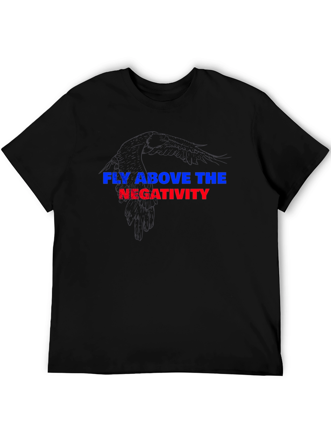 Black Fly Above Negativity Black Graphic Tee view 5