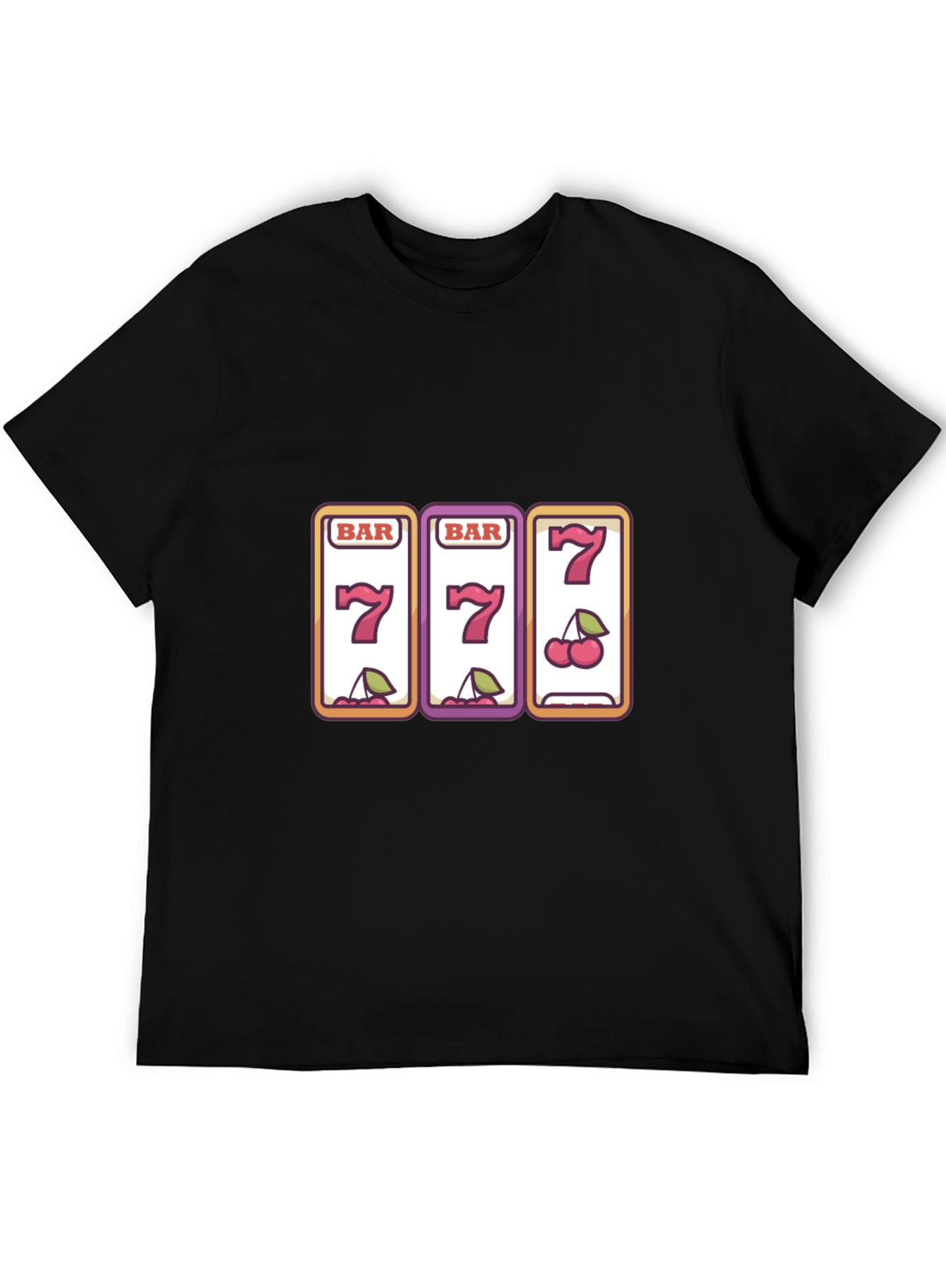 Black Lucky 7s Slot Machine Graphic Tee - Black view 5