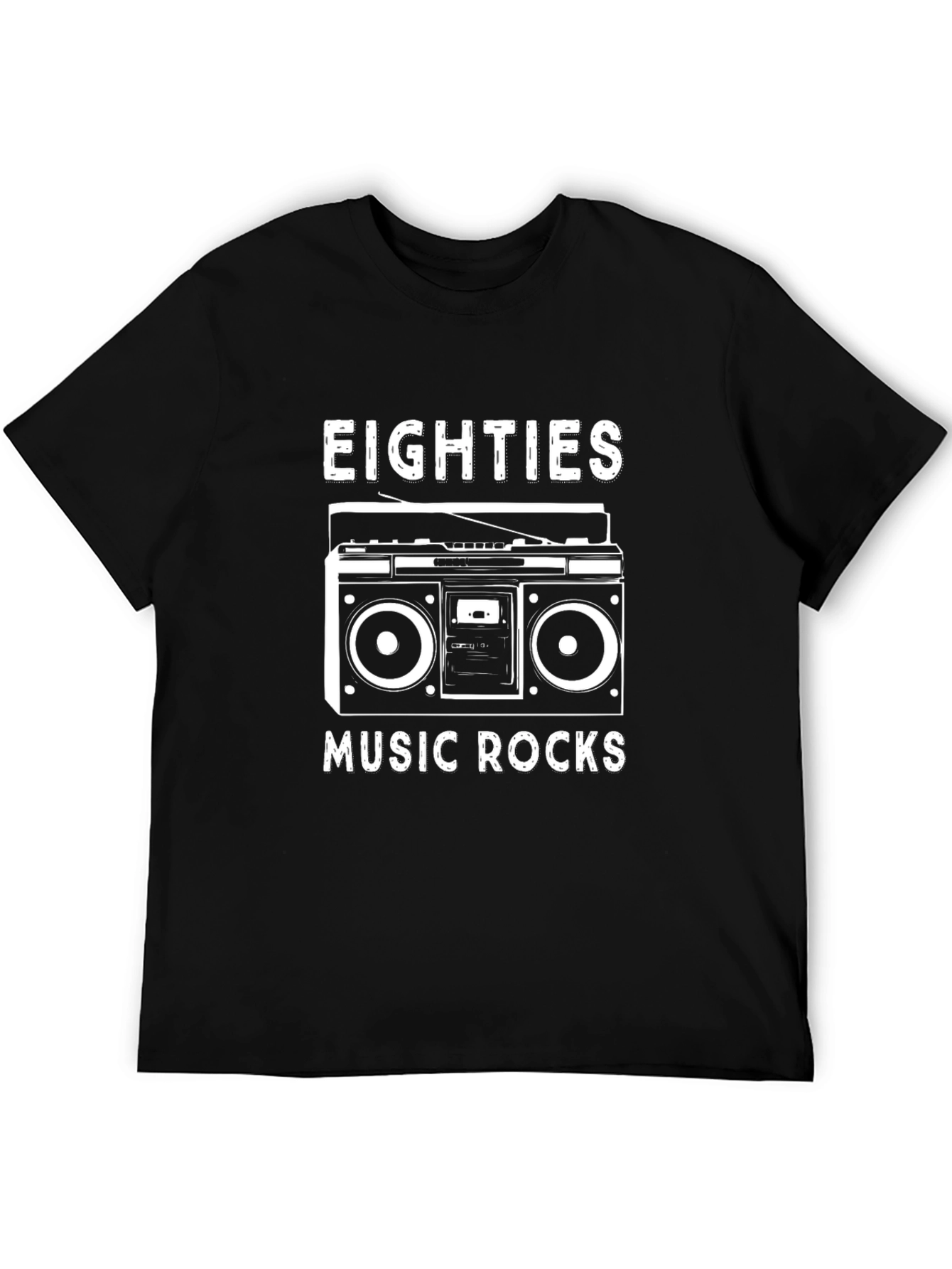 Black Eighties Music Rocks Graphic Tee view 5